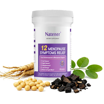 Natener Menopause Supplement for Women, Relieves 12 Menopausal Symptoms* | Black Cohosh + Soy Isoflavones + Ashwagandha + Moringa | for Alleviate Hot Flashes*, Night Sweats*, Weight* & Mood Swings* Natener buy supplements canada