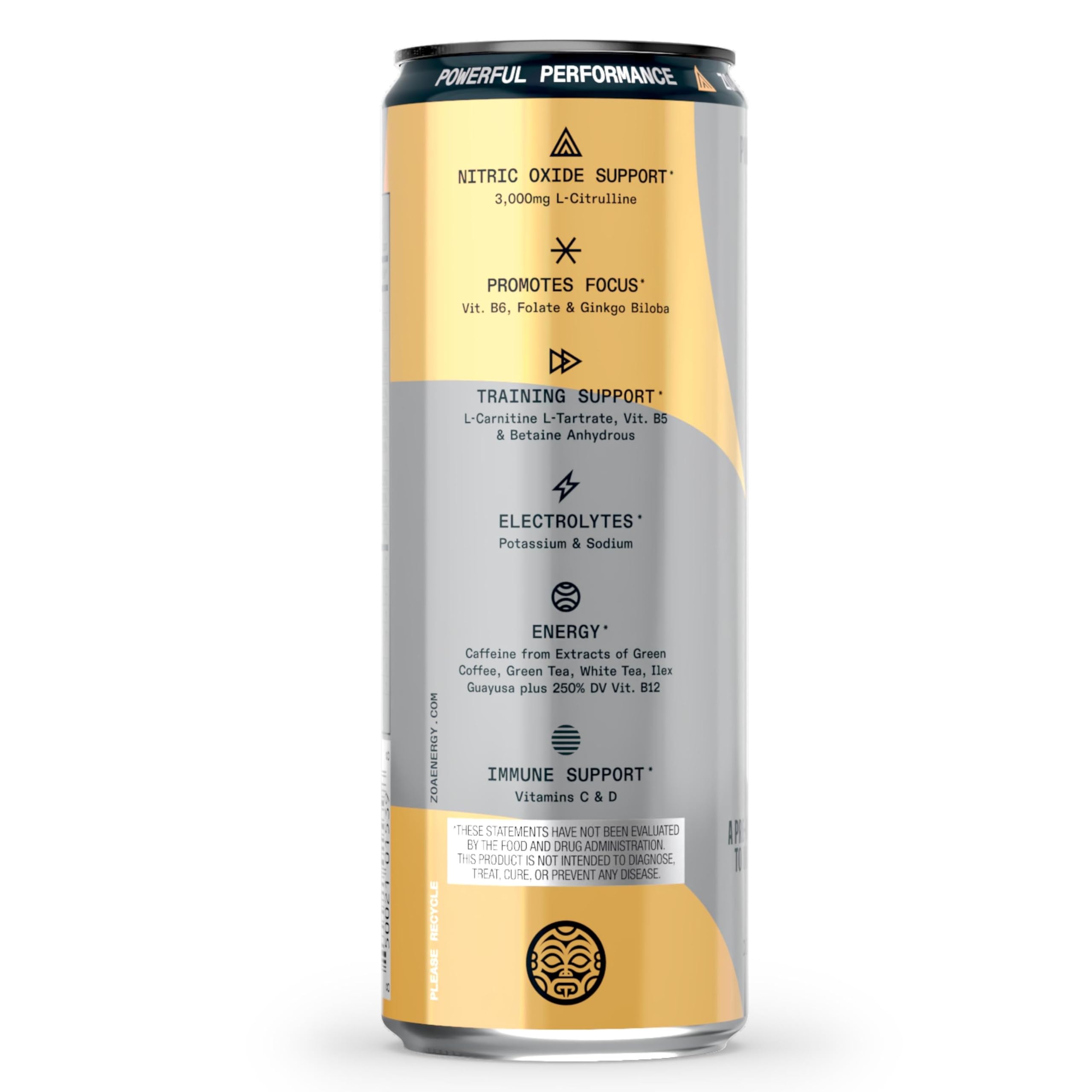 ZOA+ Pre-Workout Sugar-Free Energy Drink, Pineapple Passionfruit - Zero Sugar ZOA buy supplements canada