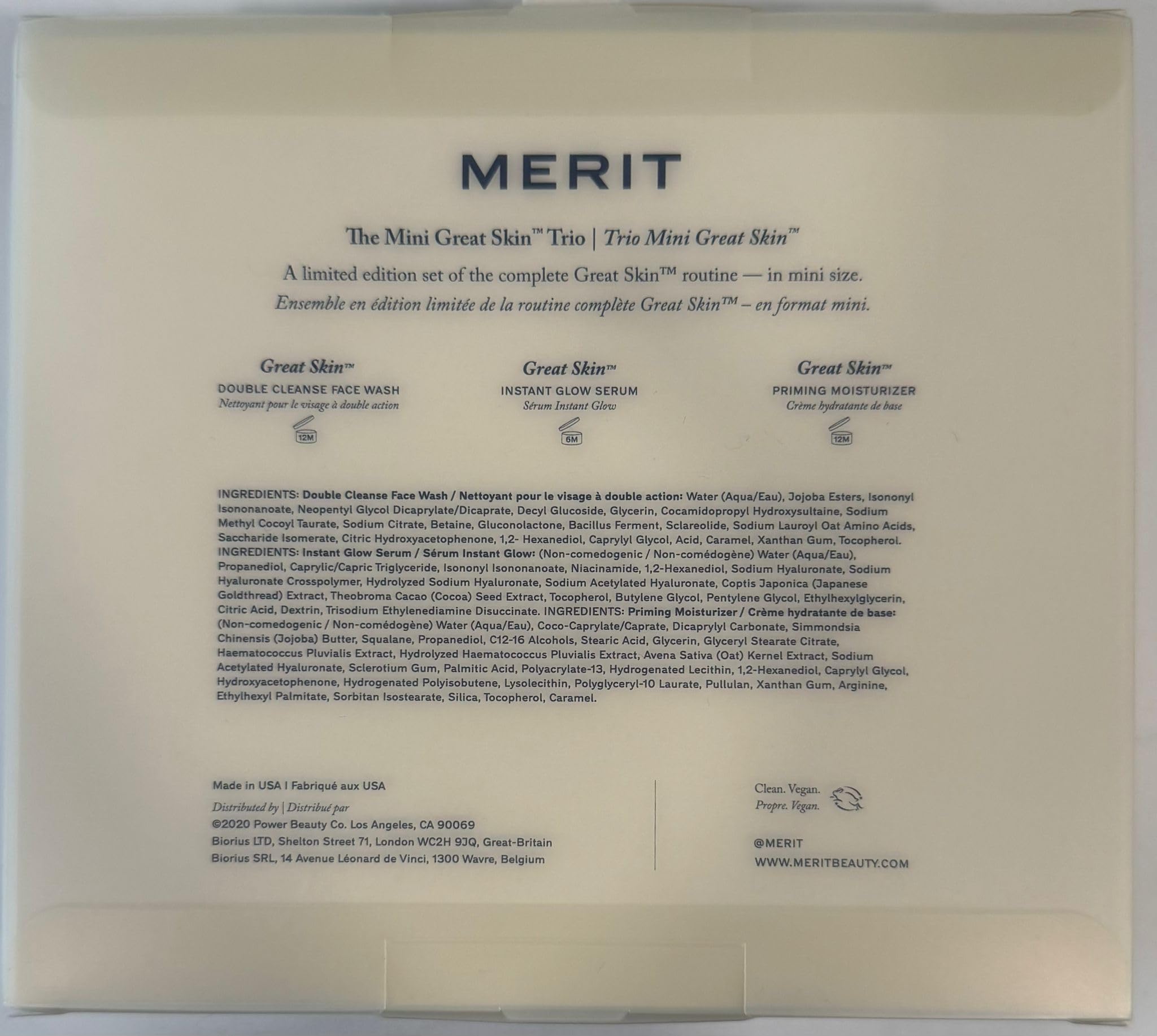 MERIT The Mini Great Skin Trio – Limited Edition Skincare Set with Double Cleanse Face Wash (15 ml), Instant Glow Serum (15 ml), and Priming Moisturizer (50 ml) Merit buy supplements canada