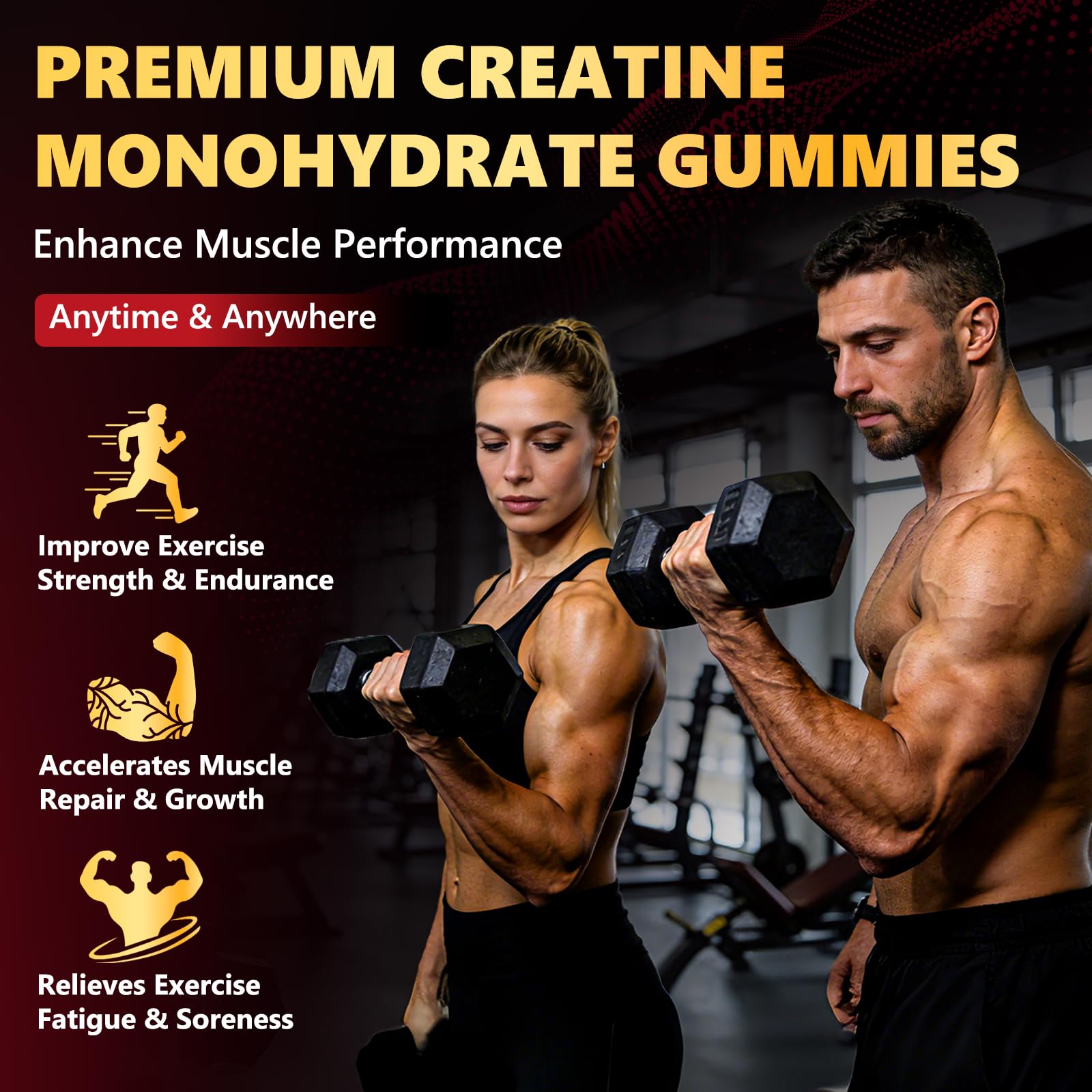 ZELKORE Creatine Monohydrate Gummies 6000mg for Men & Women, Sugar Free Creatine Gummy for Pre & Post Workout, High Absorption Supplement with BCAA, Support Boost Strength, ZelKore buy supplements canada