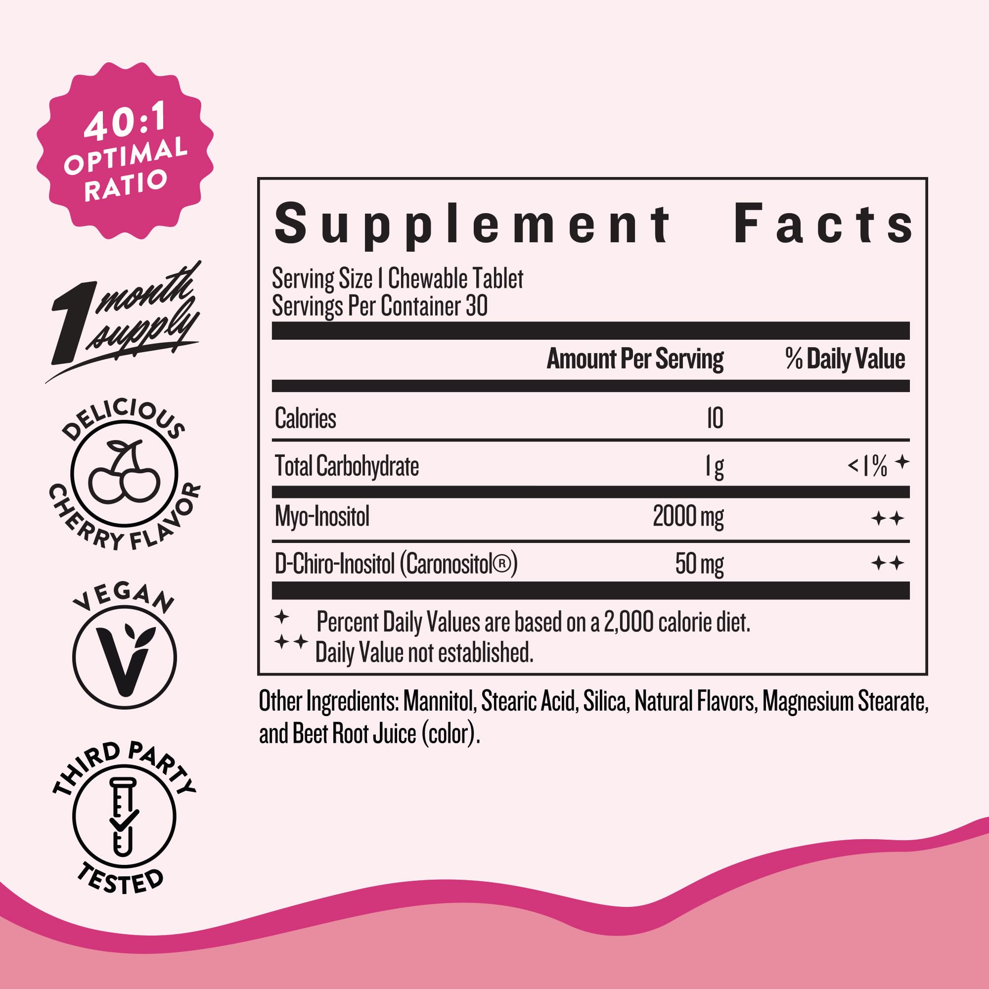 Legendairy Milk Myo-Inositol & D-Chiro Inositol Supplement for Women, 40:1 Ratio, PCOS & Fertility Support, Hormone Balance, Sugar Free Vegan Chewable Tablets, Cherry Flavor, 30 Day Supply Legendairy Milk buy supplements canada
