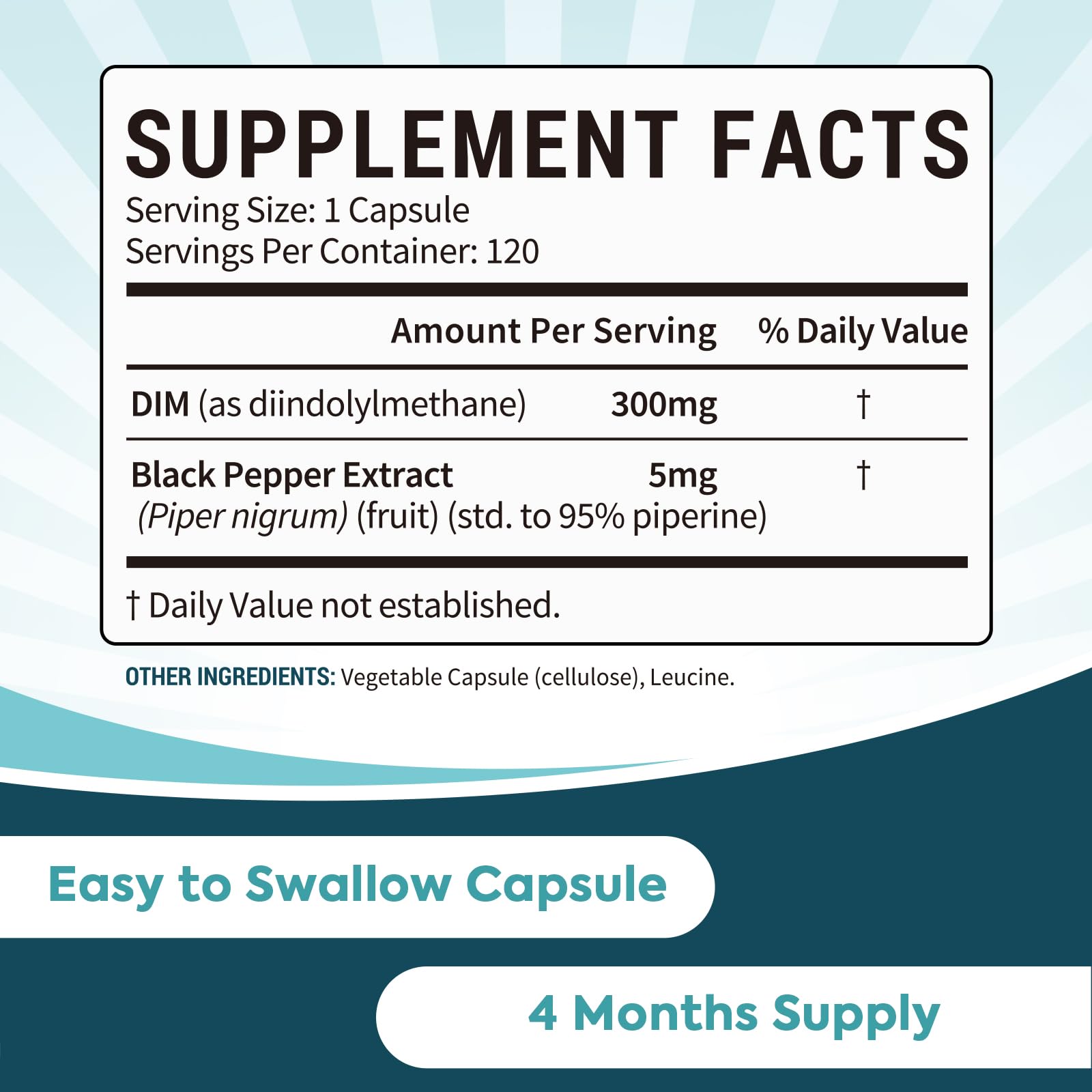 Surebounty DIM Supplement 300mg for Women & Men, Estrogen Balance & Metabolism, Hormone Balance, Menopause Support, Energy Maintainence, High Absorption with Black Pepper Extract, 120 Caps Surebounty buy supplements canada