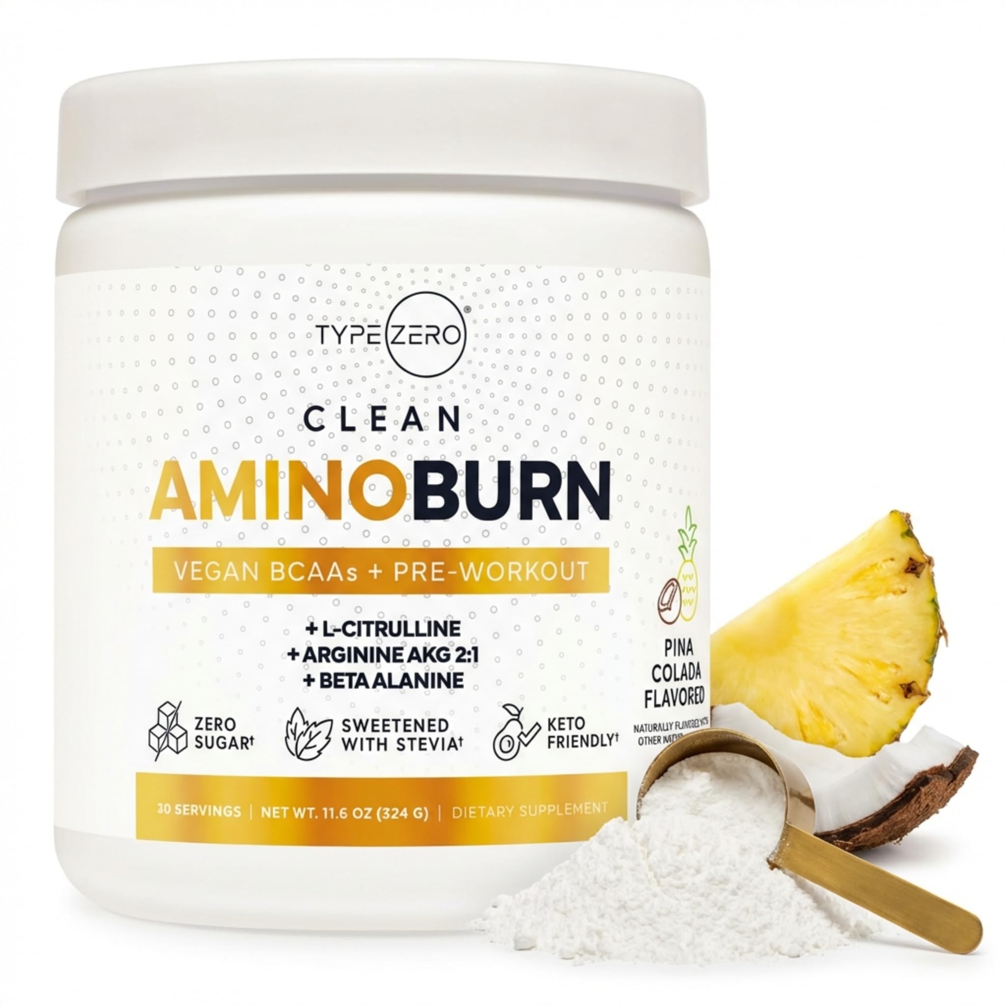 Type Zero Amino Burn Vegan BCAAs + Pre-Workout (Pina Colada Flavored) Type Zero buy supplements canada