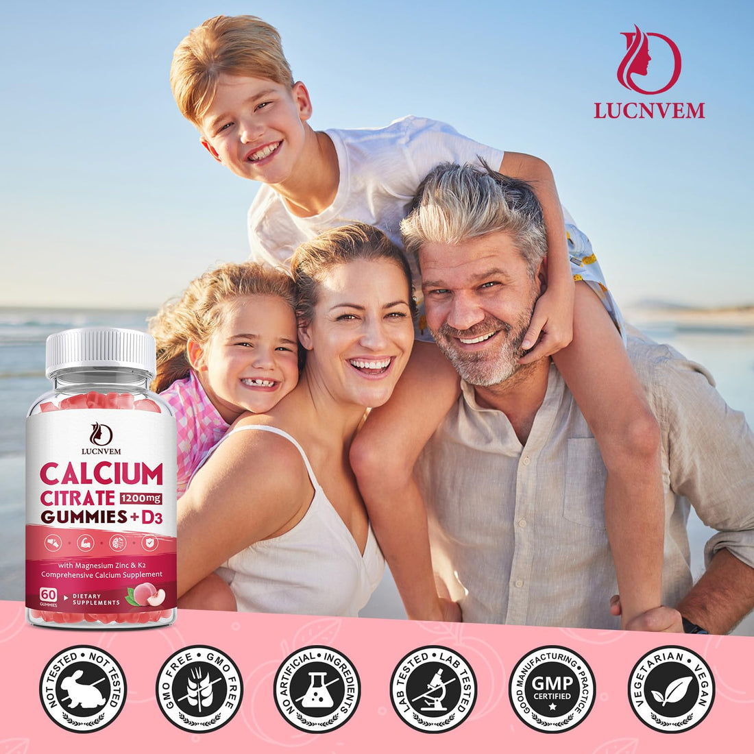 (2 Pack) Calcium Citrate 1200mg with Vitamin D3 Supplements Gummies for Women & Men, Calcium Gummies with Vitamin D3 K2, High Absorption LUCNVEM buy supplements canada