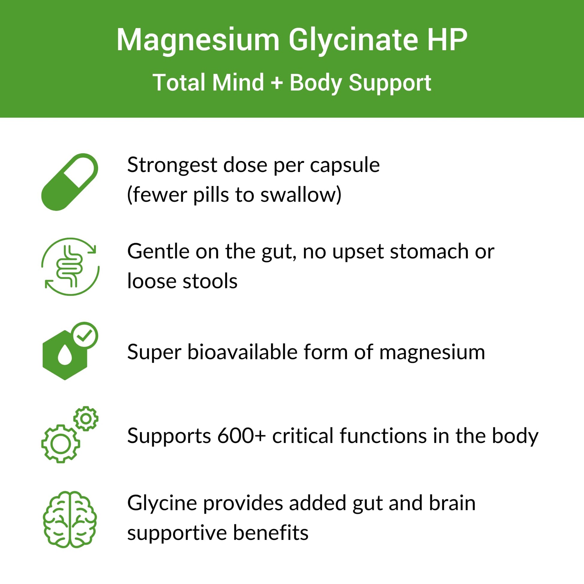 Healthy Gut Magnesium-HP | Ultra Pure Magnesium Glycinate Capsules with Zero Fillers | 180 mg Magnesium Glycinate | 90 Servings Healthy Gut buy supplements canada