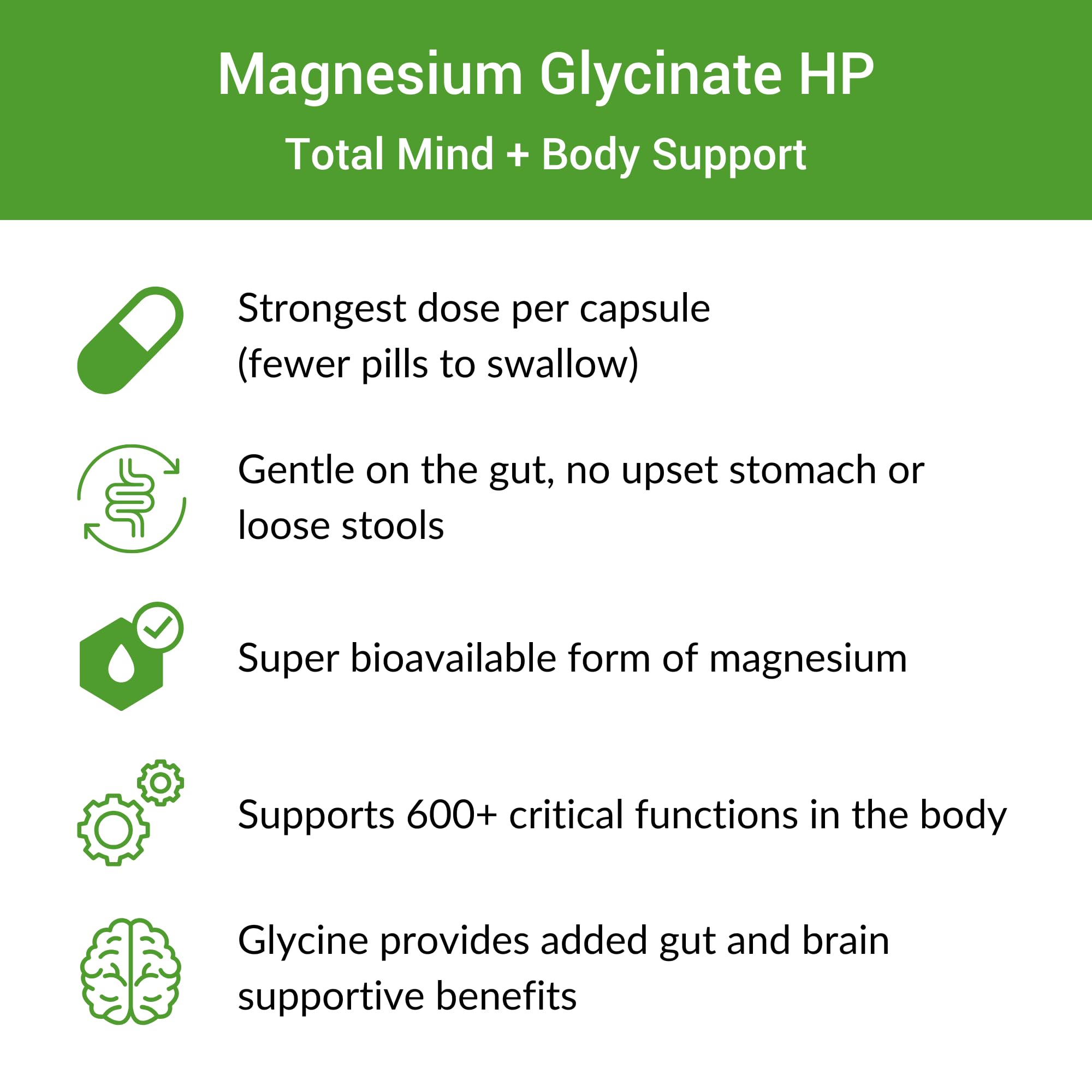 Healthy Gut Magnesium-HP | Ultra Pure Magnesium Glycinate Capsules with Zero Fillers | 180 mg Magnesium Glycinate | 90 Servings Healthy Gut buy supplements canada