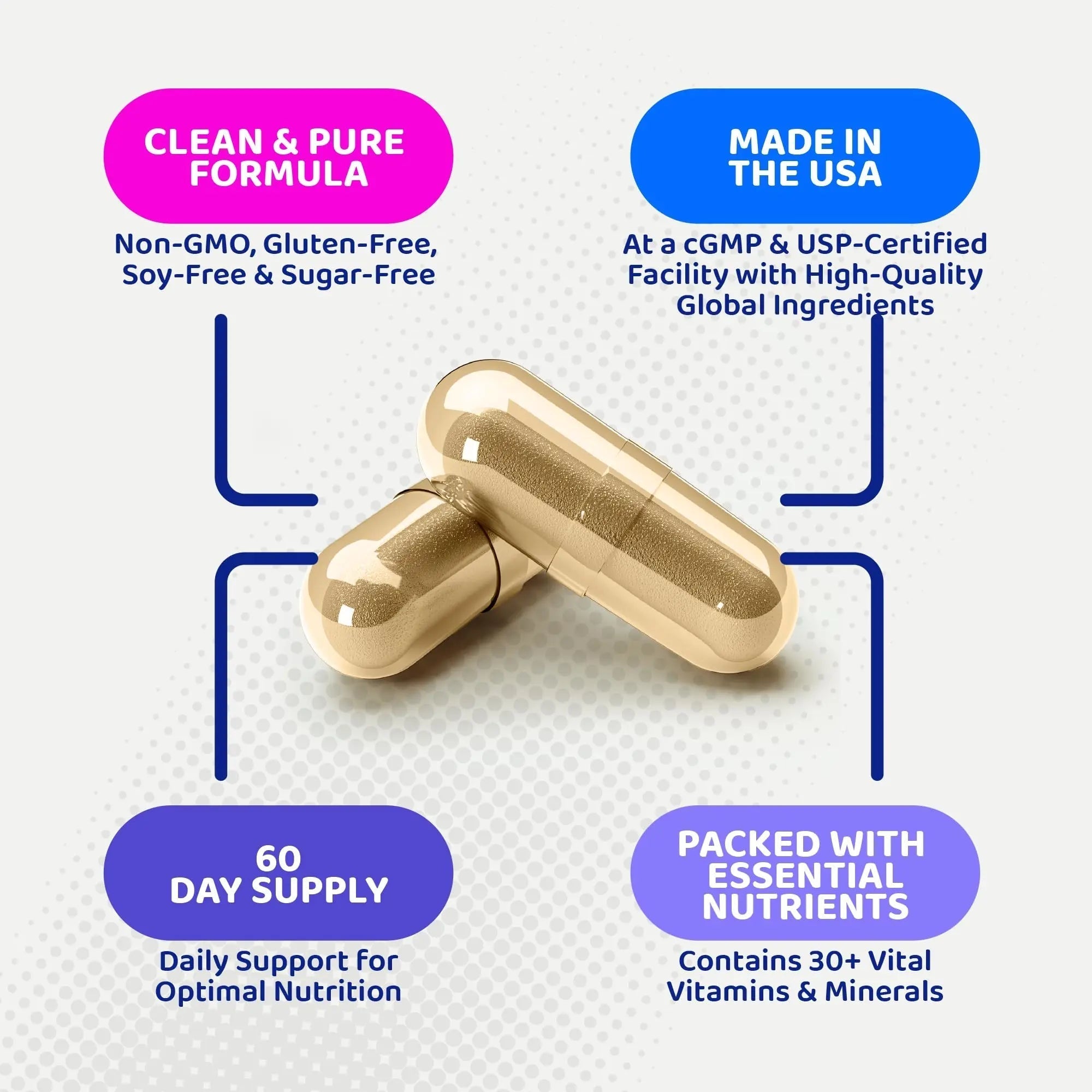 Gusevit 37-in-1 Women's Multivitamin for Immune & Stress Support, Energy Booster, Bone & Skin Health & Hair Growth | Gusevit buy supplements canada
