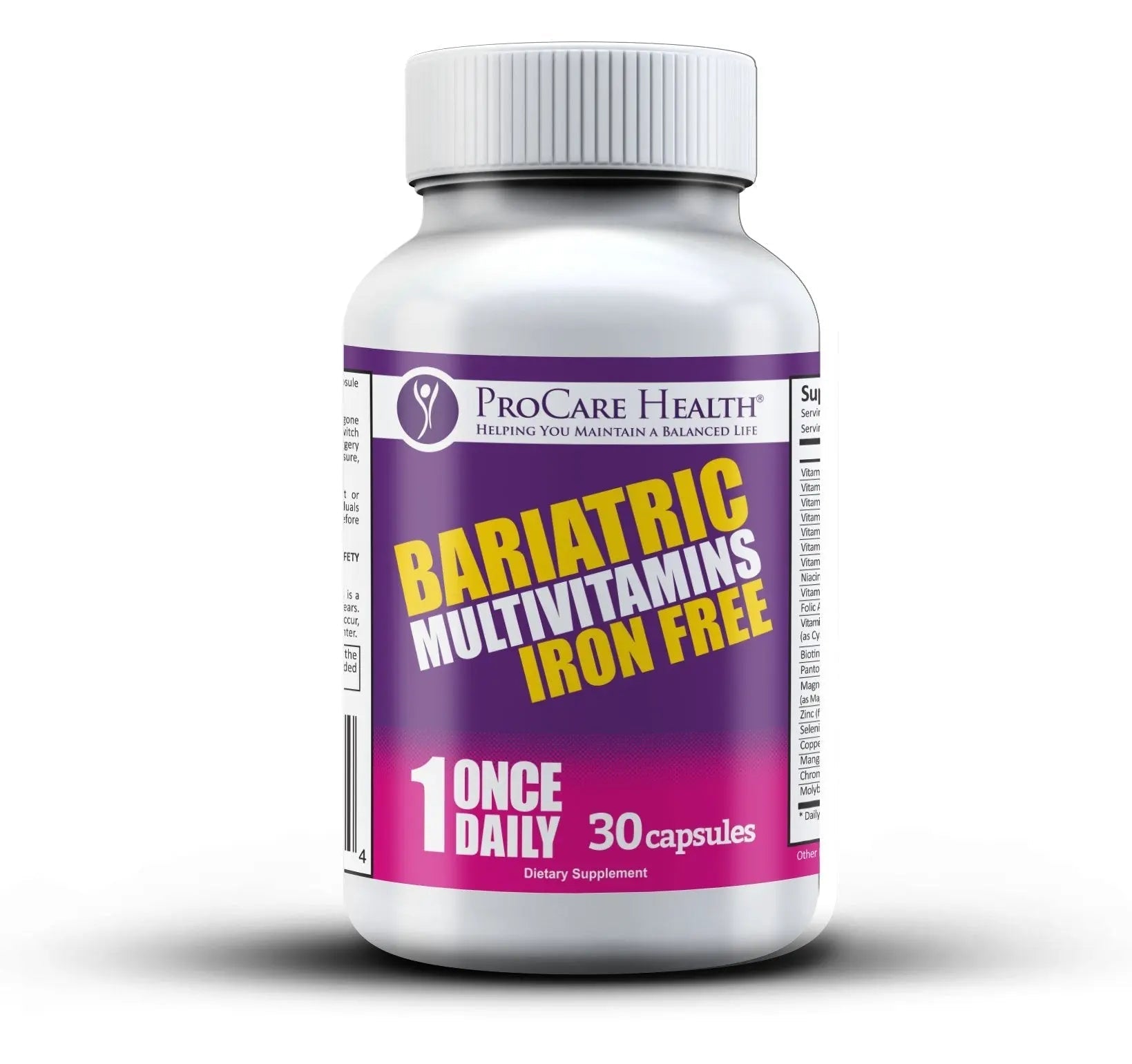 Procare Health Bariatric Multivitamin with Iron Free (30 Fast Dissolving Veggie Capsule) - Bariatric Vitamins for Gastric Sleeve & Gastric Bypass ProCare Health buy supplements canada