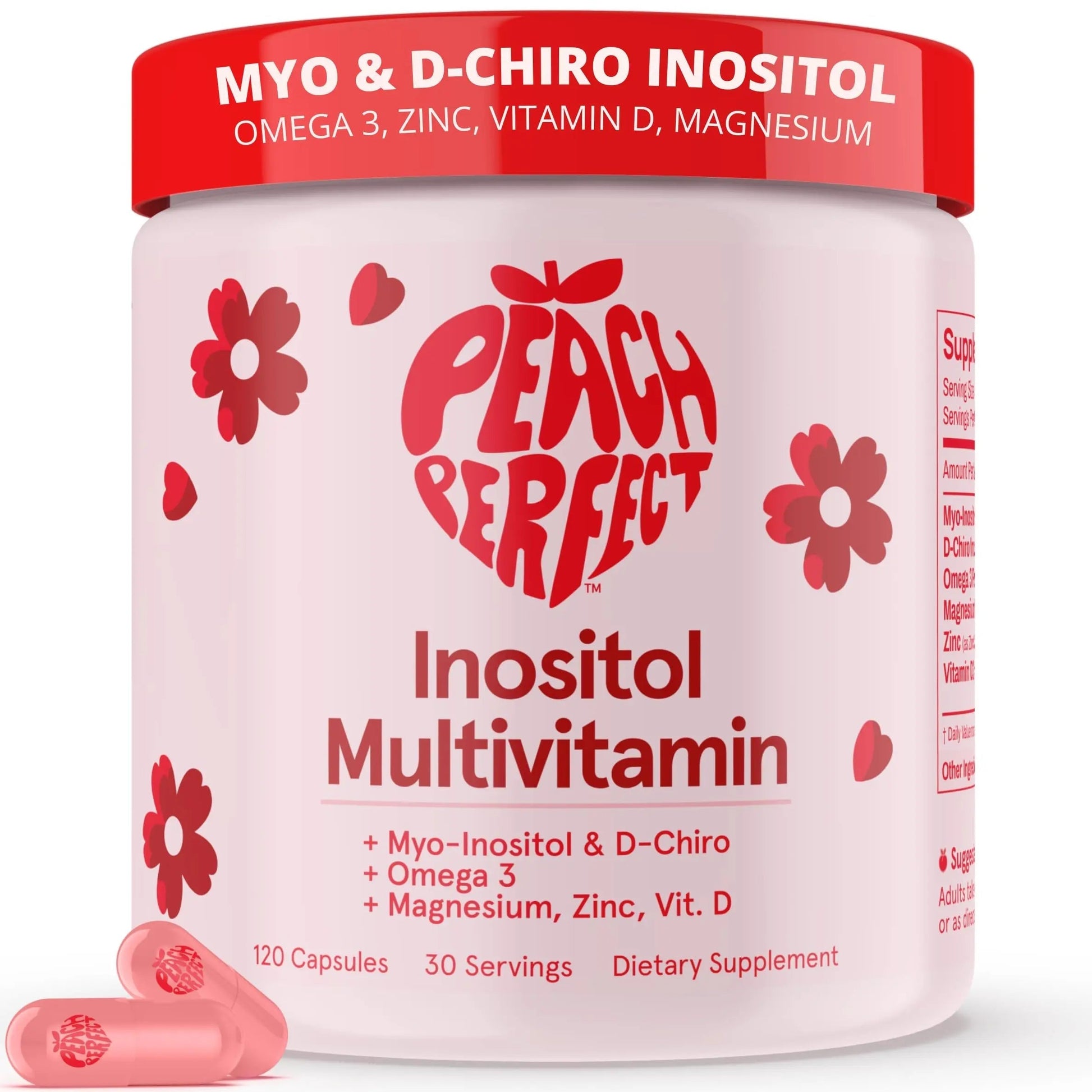 Peach Perfect Inositol Multivitamin – Myo-Inositol & D-Chiro 40:1 Blend, Omega-3, Vitamin D3, Magnesium, Zinc Peach Perfect buy supplements canada