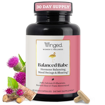Winged Wellness Balance Babe, Hormone Balance & Estrogen Detox Supplement for Women - 100mg DIM & Calcium D-Glucarate & Milk Thistle for PMS Bloating, Cramps, Mood & Hormonal Acne Support, 60 Capsules Winged Wellness buy supplements canada