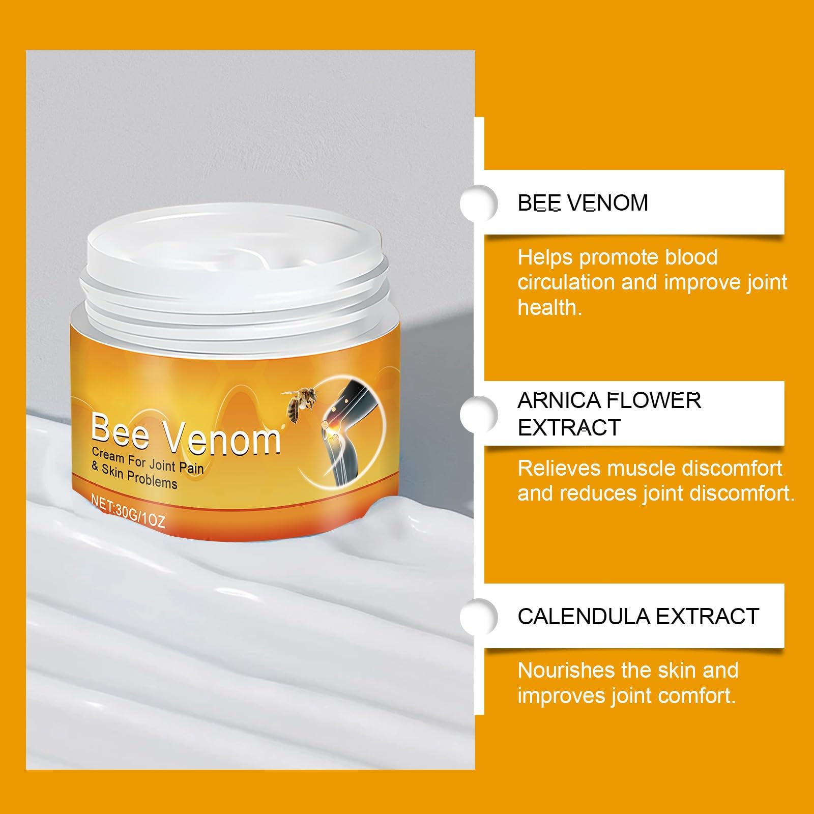 2 PCS Bee Venom Joint and Bone Cream, Bees Venoms Cream Relief Gel for Back, Knee, Hands, Neck, Feet Generic buy supplements canada