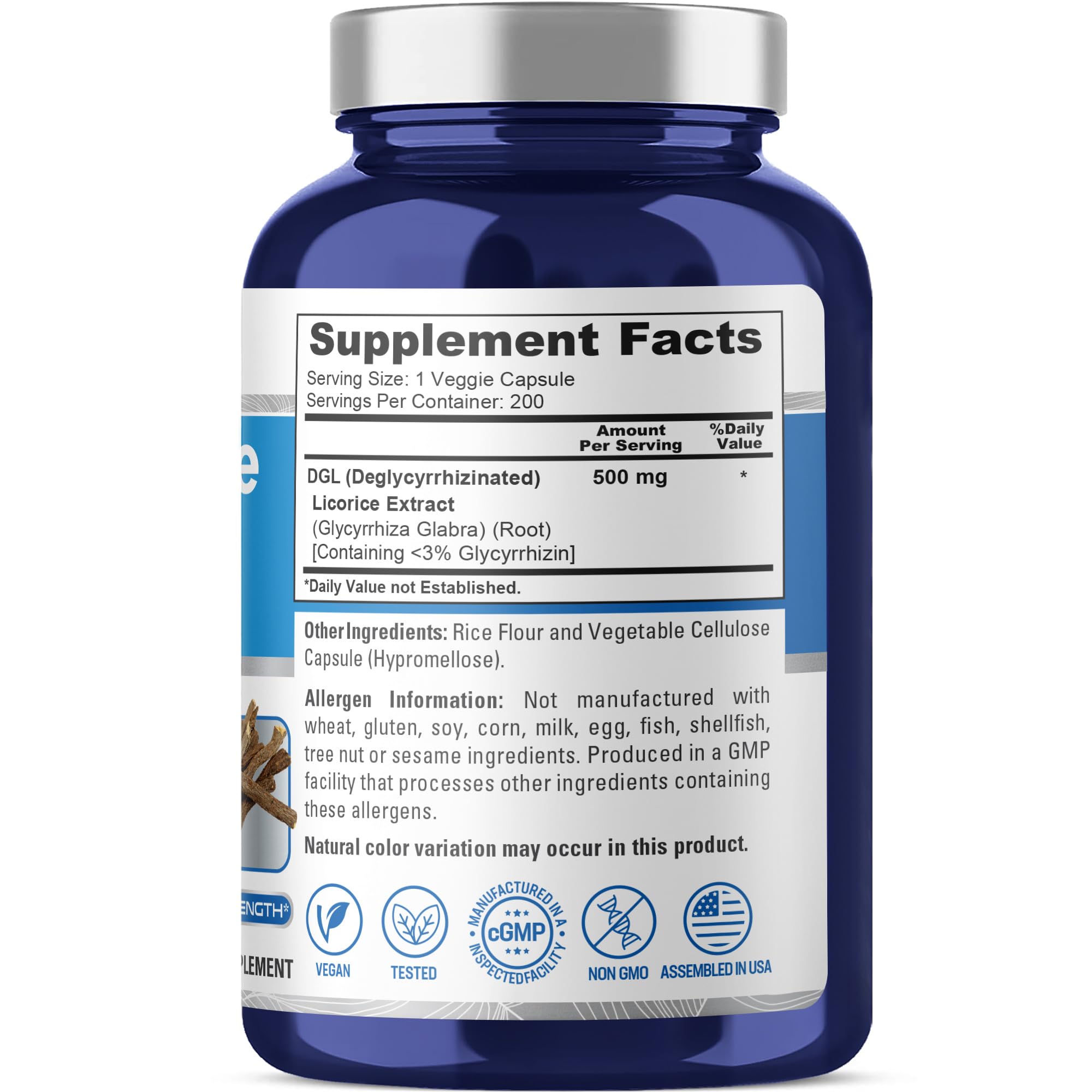 NusaPure DGL Licorice Extract 500 mg 200 Veggie Capsules (Vegan,Non-GMO) NusaPure buy supplements canada