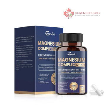 Magnesium Complex 700mg, 12 in 1 Magnesium Supplement with Glycinate, Citrate, Malate, Oxide, Taurate & Orotate, High Absorption Magnesium for Sleep, Muscle, Nerve & Heart Support, Vegan, 120 Capsules Aiwevon buy supplements canada
