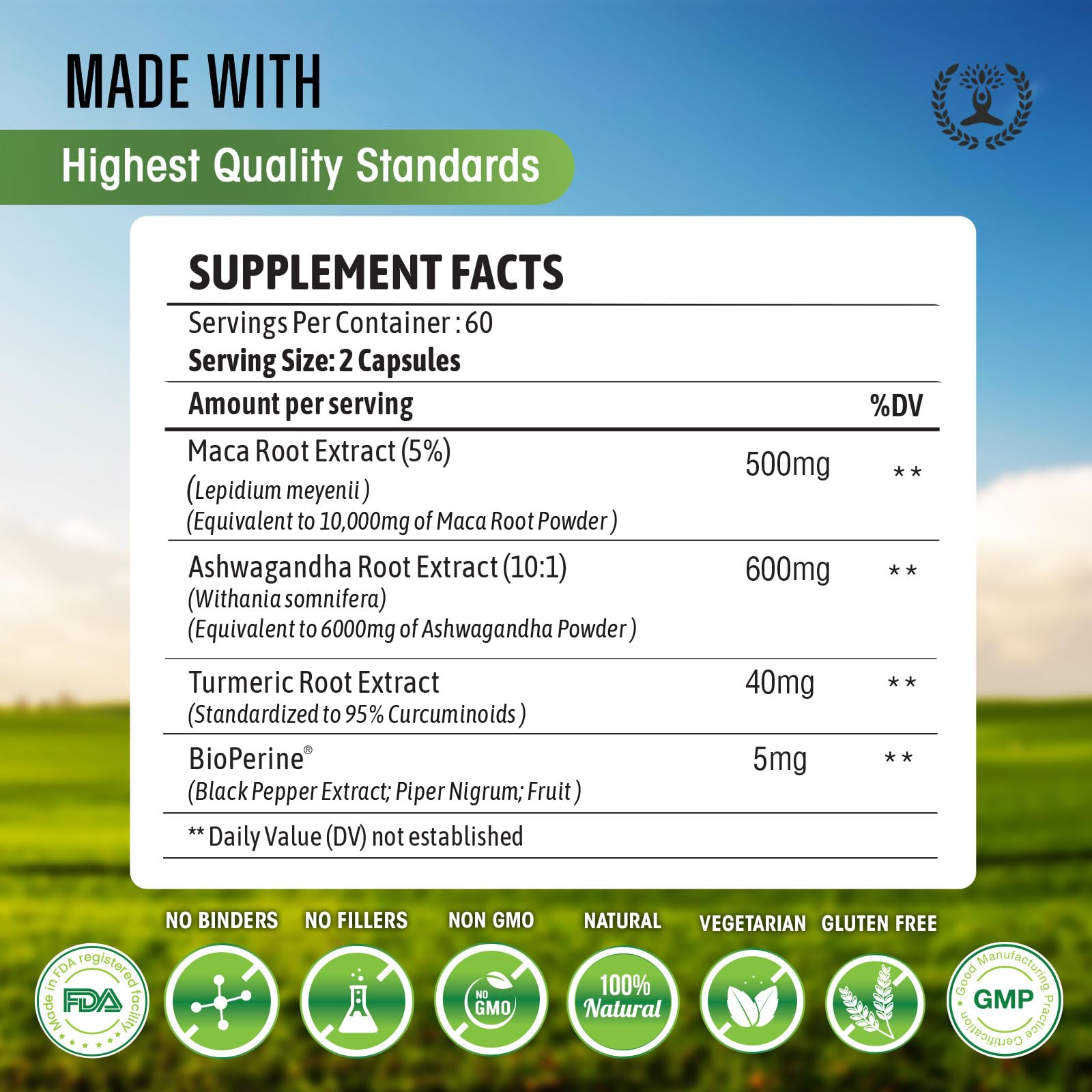 Maca Root 10,000 mg, Ashwagandha 6000mg Extract, Capsules for Men & Women CIRCLE OF NATURE buy supplements canada