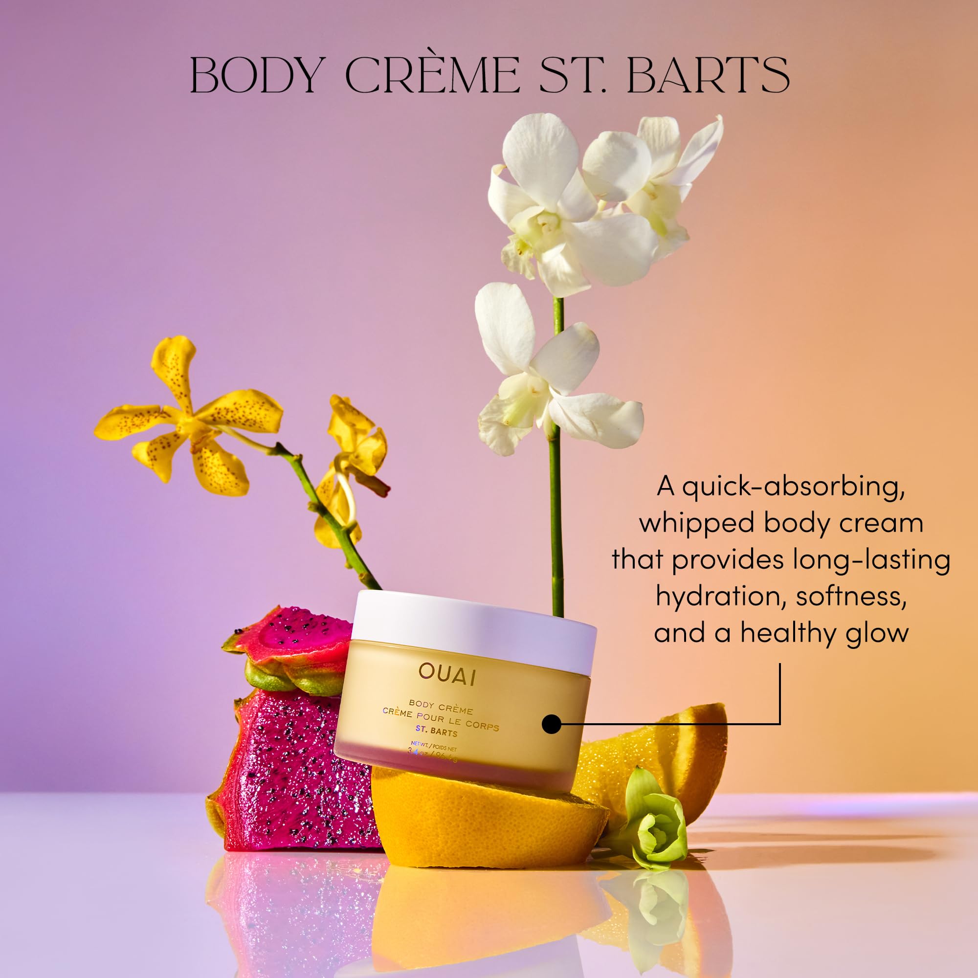 OUAI Body Creme, St. Barts Travel Size - Hydrating Whipped Body Cream with Cupuaçu Butter, Coconut Oil & Squalane - Softens Skin & Delivers Radiant Glow - Sulfate-Free Skin Care (3.4 oz) OUAI buy supplements canada