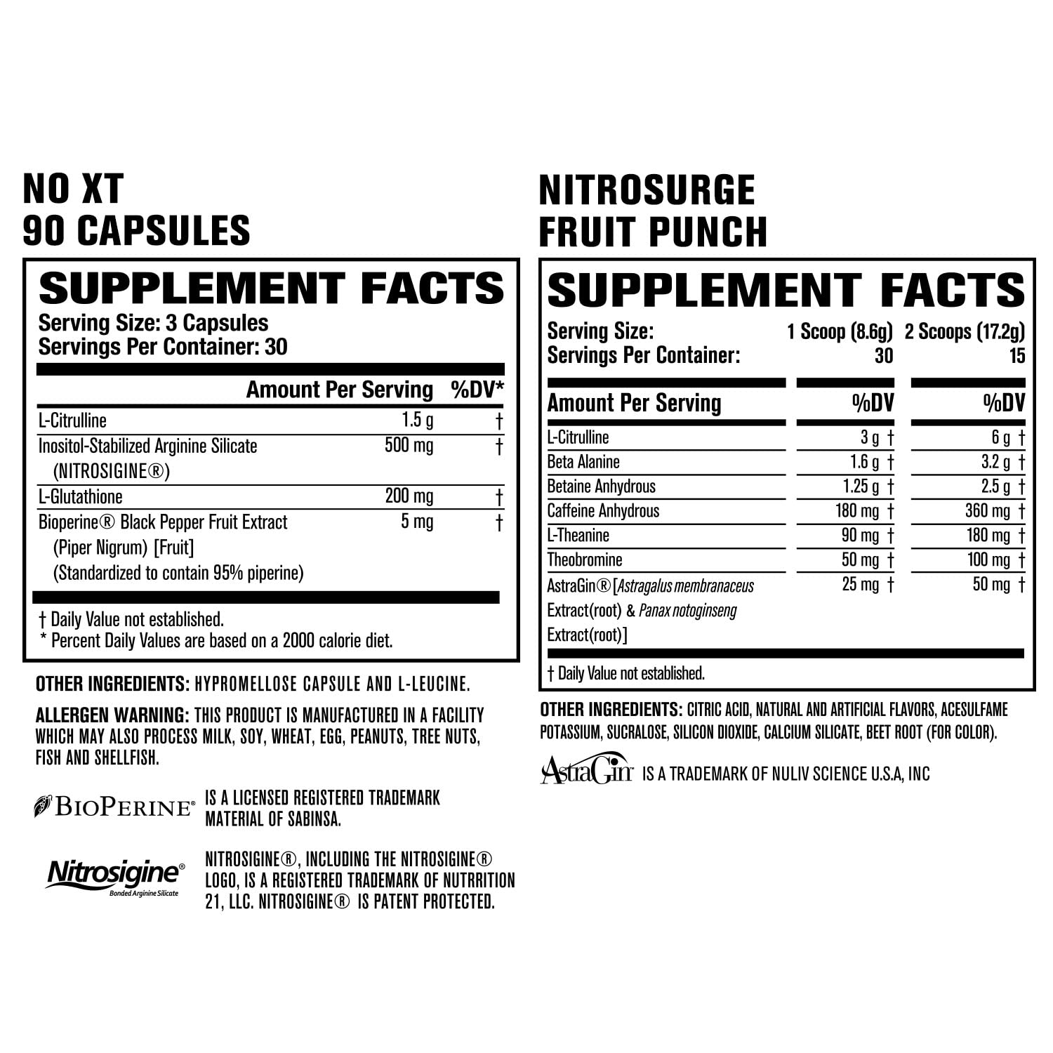 Jacked Factory Nitrosurge Pre-Workout in Fruit Punch & N.O. XT Nitric Oxide Booster Jacked Factory buy supplements canada