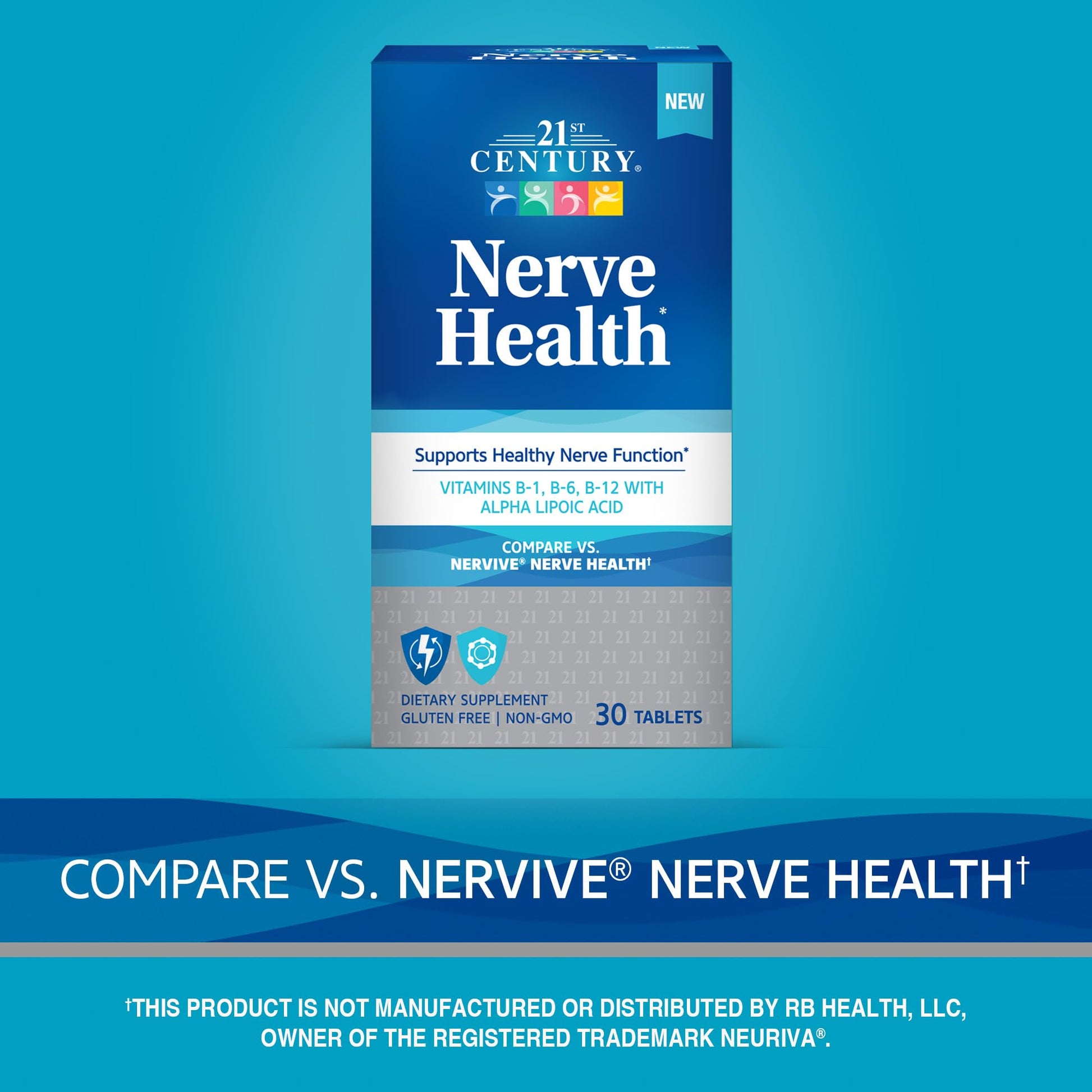 21st Century Nerve Health Tablets (30 Count), Alpha Lipoic Acid 300mg, B1, B6, & B12 Vitamins for Nerve Function Support, Antioxidant ALA Supplement, Gluten Free. Non-GMO, & Vegan 21st Century buy supplements canada