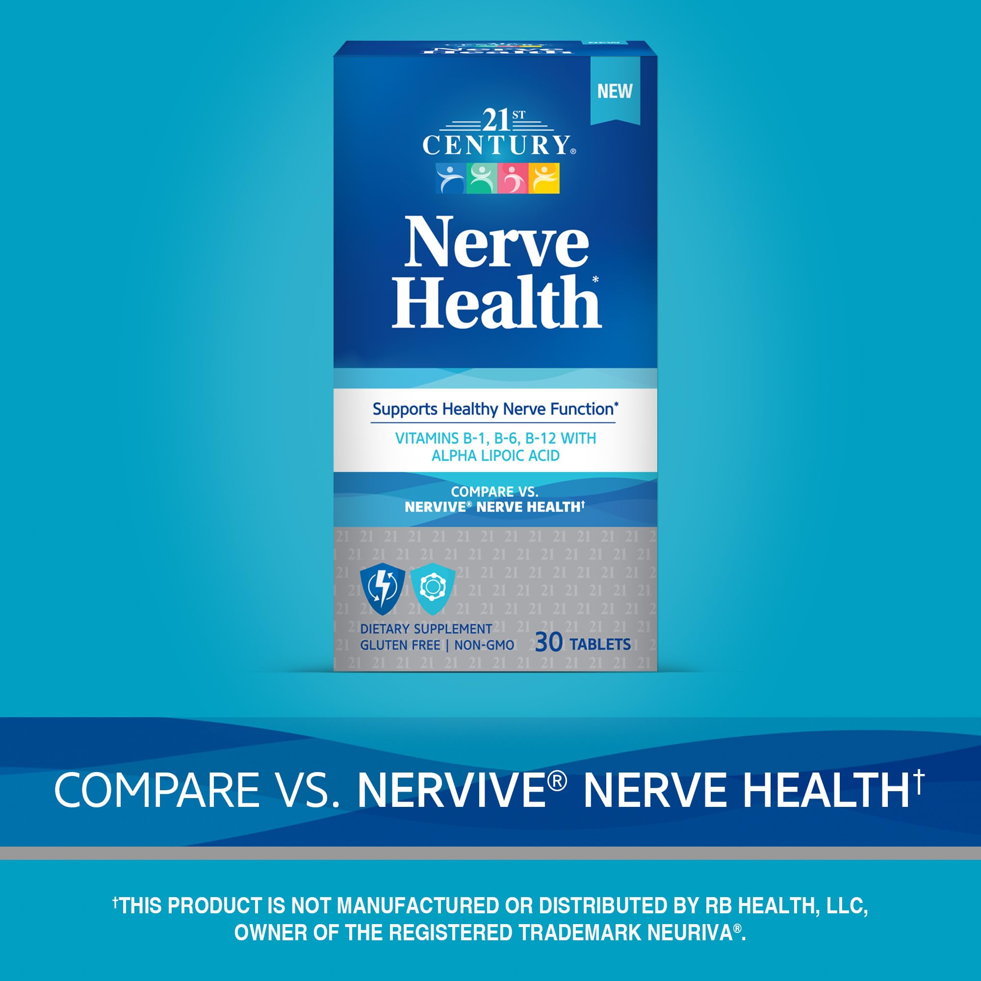 21st Century Nerve Health Tablets (30 Count), Alpha Lipoic Acid 300mg, B1, B6, & B12 Vitamins for Nerve Function Support, Antioxidant ALA Supplement, Gluten Free. Non-GMO, & Vegan 21st Century buy supplements canada