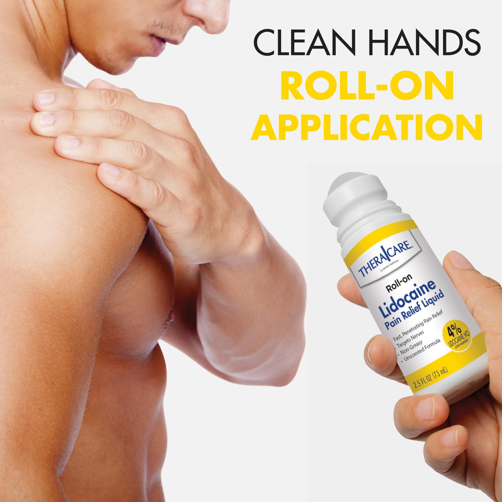 TheraCare 4% Lidocaine Roll-On | OTC Strength | Pain Relief Liquid | 2.5 oz. 73 mL | Non-Greasy, Unscented Formula | Topical Anesthetic Thera Care buy supplements canada