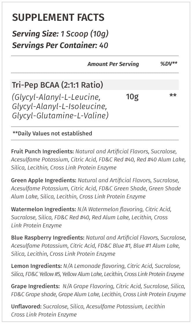 Metabolic Nutrition - TRIPEP - Tri-Peptide Branch Chain Amino Acid, BCAA Powder Metabolic Nutrition buy supplements canada