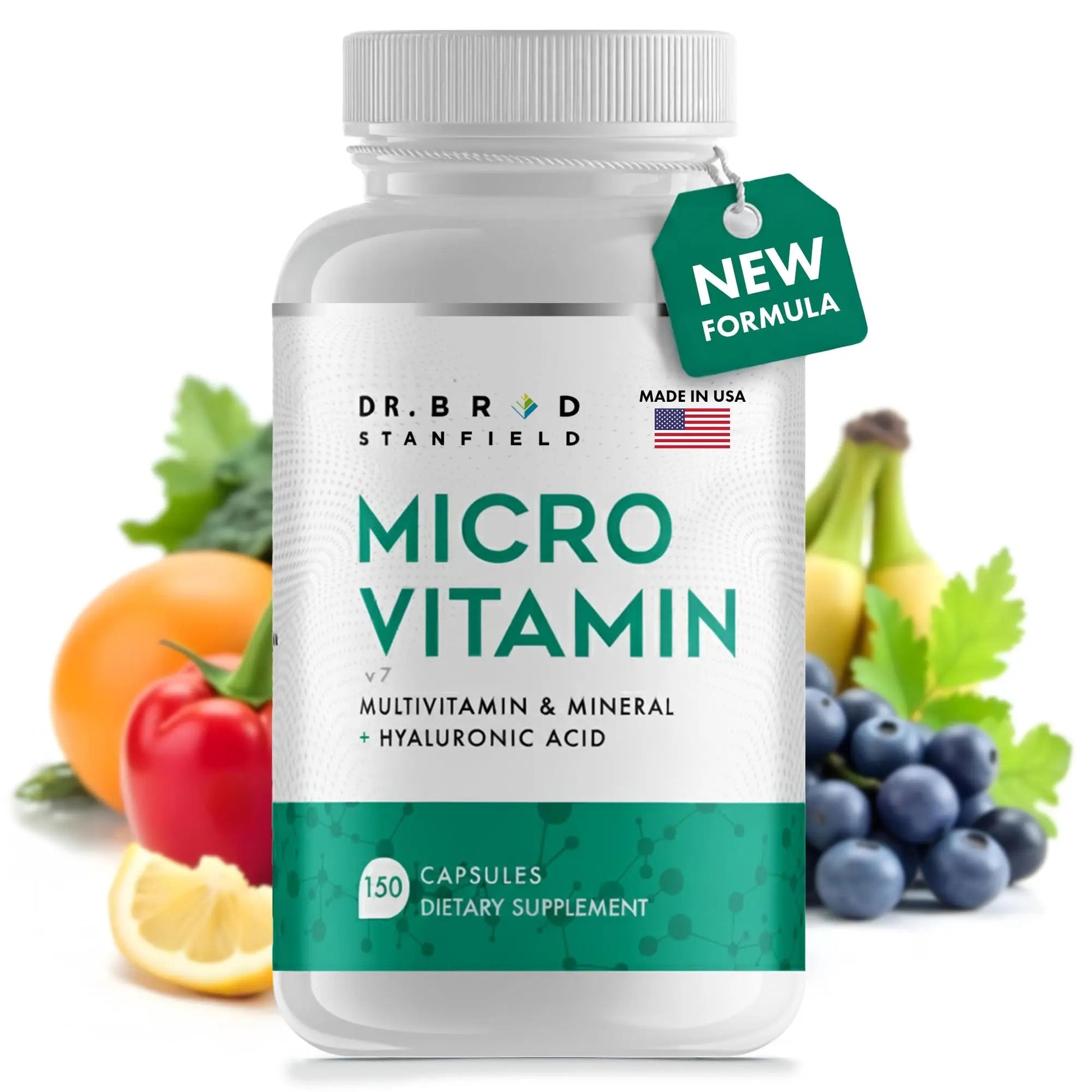 Dr Brad Stanfield Daily Low Dose MultiVitamin & Mineral for Men & Women to Support Cognitive Performance & Memory + Hyaluronic Acid for Skin Health Dr Brad Stanfield buy supplements canada
