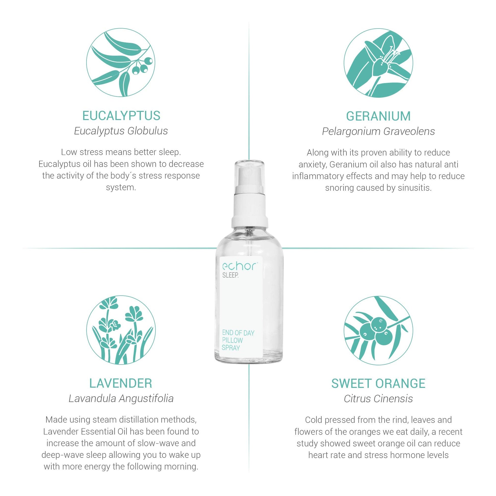 Echor Sleep Pillow Spray. Long Lasting Room Mist/Pillow Mist, Natural Sleep Aid 100% Pure Blend Echor buy supplements canada