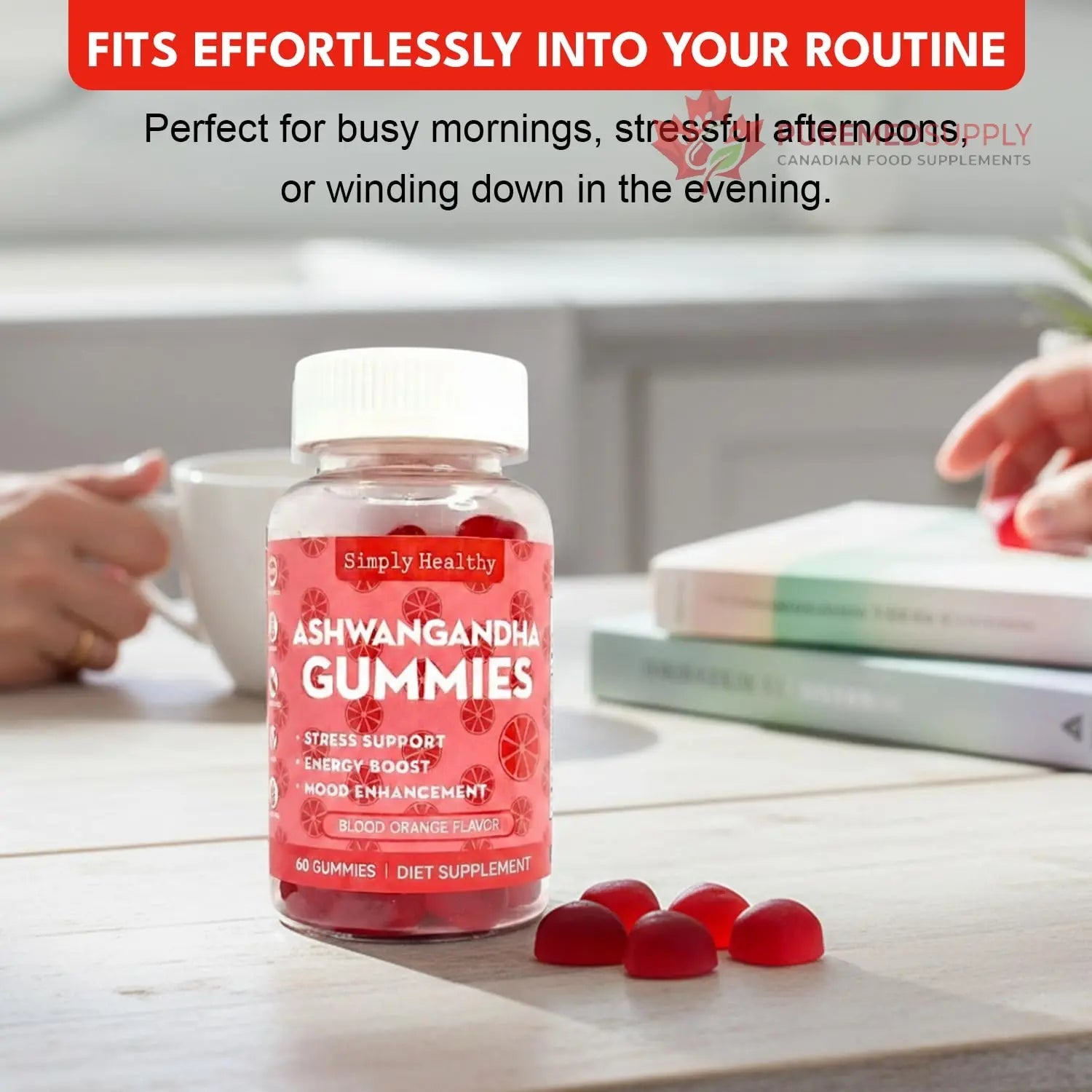 Simply Healthy Premium Ashwagandha Gummies, Stress Support with Blood Orange Flavor, Vegan, Easy to Chew, Daily Aid, Energy Booster, Mood Enhancer, for Both Men and Women, 60 Gummies Simply Healthy buy supplements canada