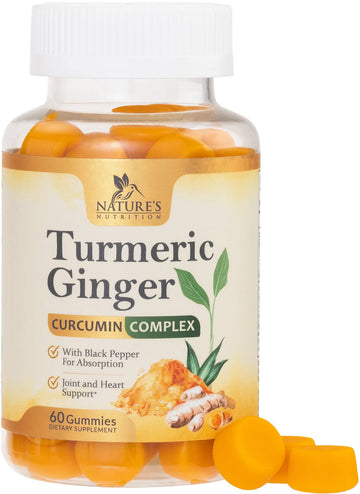 Turmeric Ginger Gummies - Vegan Turmeric Curcumin Gummy with 95% Curcuminoids Nature's Nutrition buy supplements canada