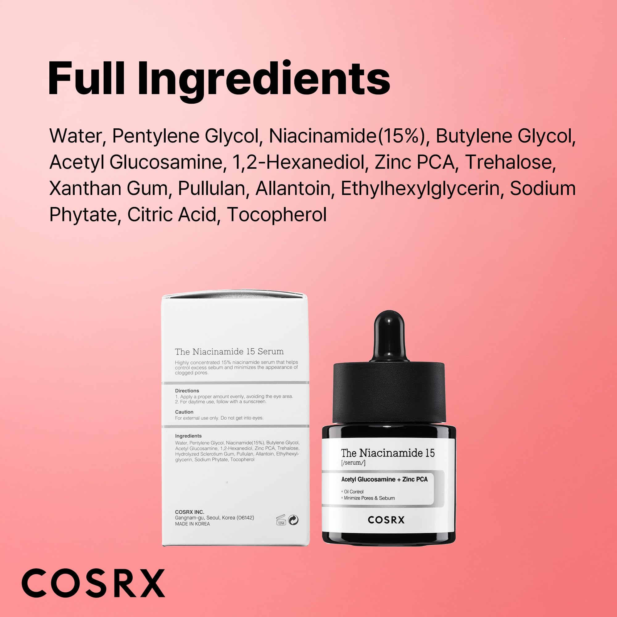 COSRX 15% Niacinamide Face Serum, 0.67 fl oz, Pore Minimizer Serum for Face, Even Skin Tone, Korean Skin Care COSRX buy supplements canada