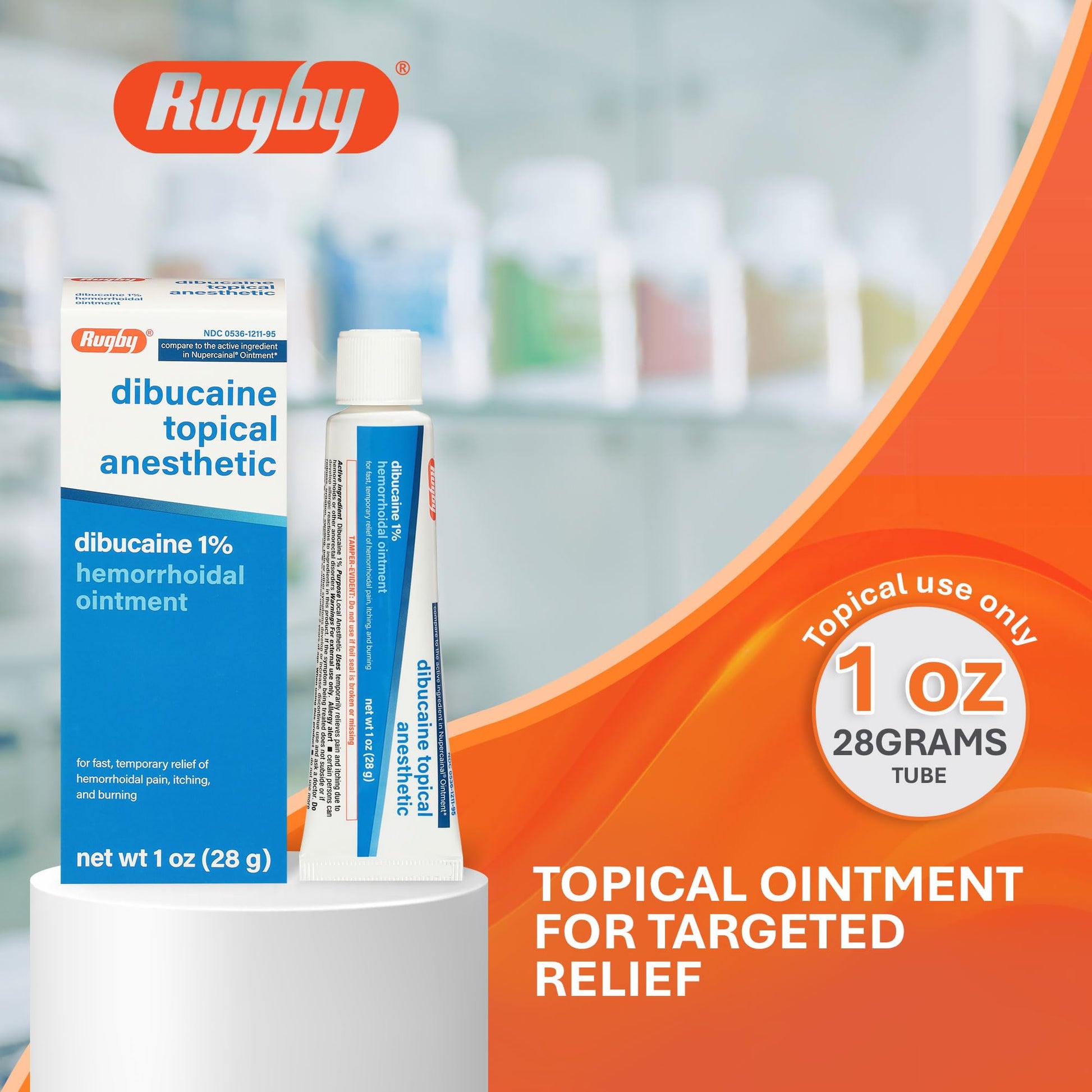 Rugby Dibucaine Topical Anesthetic 1% Hemorrhoid Ointment - Pain Relief Cream for Itching and Burning, Hemorrhoid Treatment, Anti Itch Cream 1 Oz (3 Pack) RUGBY LABORATORIES buy supplements canada