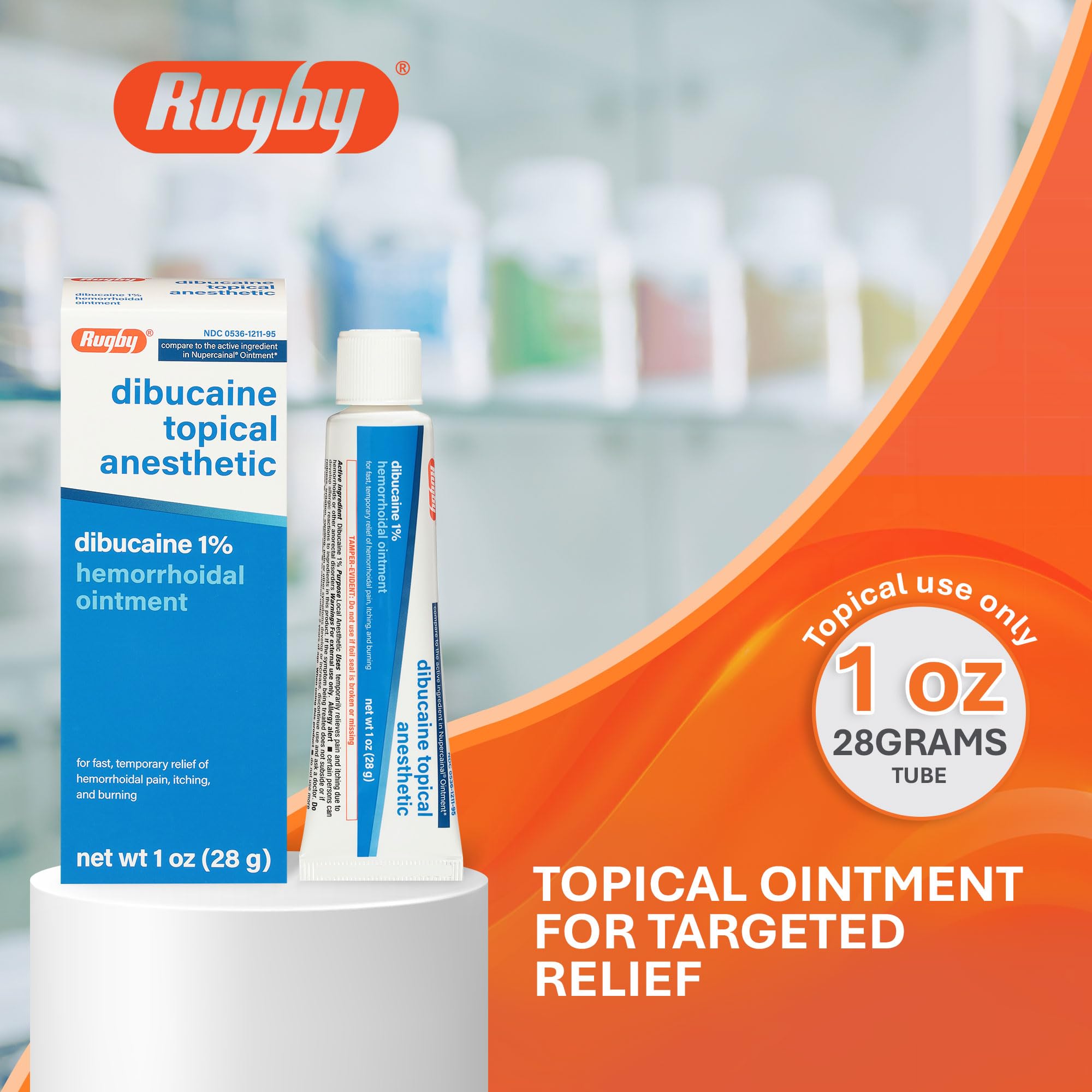 Rugby Dibucaine Topical Anesthetic 1% Hemorrhoid Ointment - Pain Relief Cream for Itching and Burning, Hemorrhoid Treatment, Anti Itch Cream 1 Oz (3 Pack) RUGBY LABORATORIES buy supplements canada