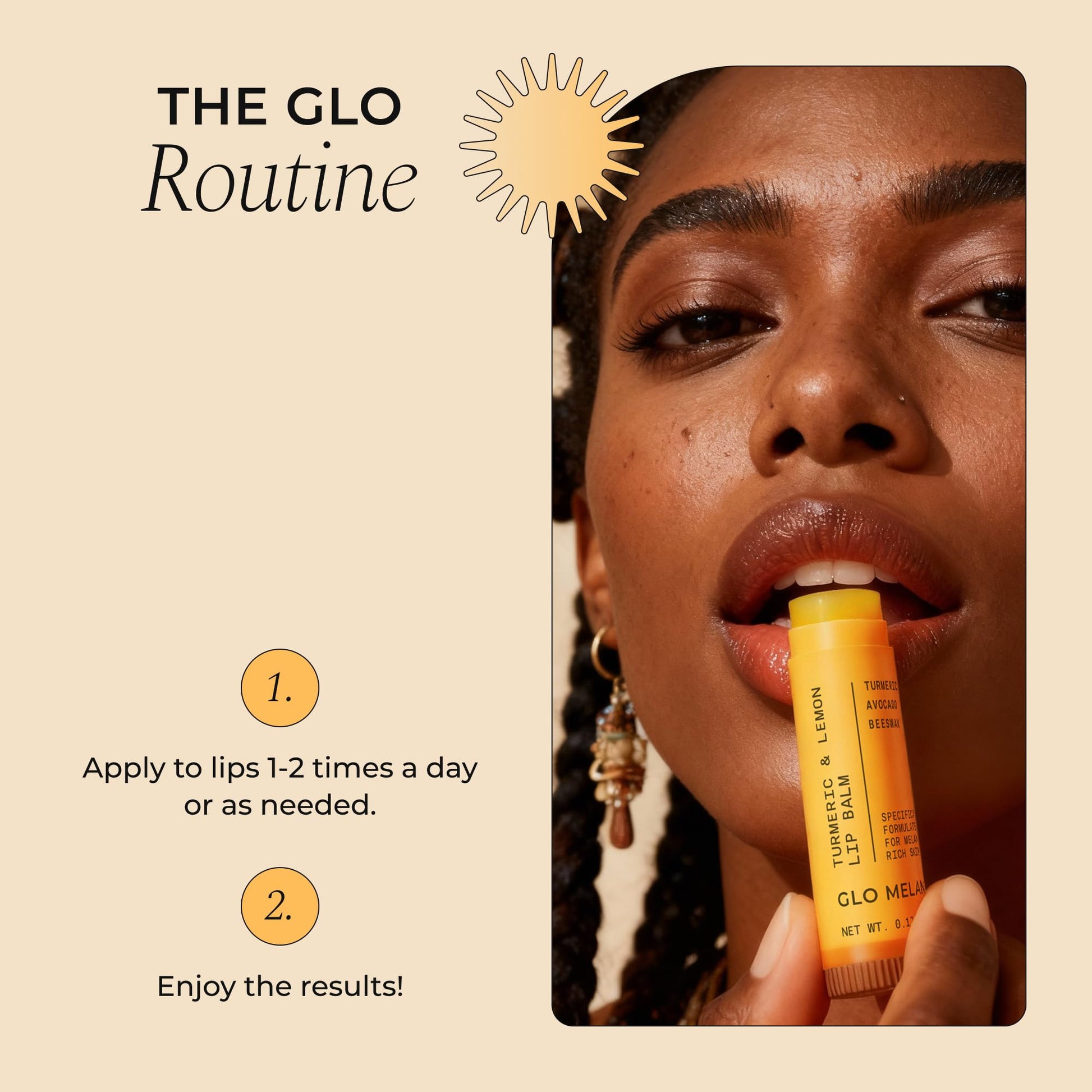 Glo Melanin All Natural Lemon and Turmeric Lip Balm - Natural Lip Balm Illuminate Your Smile Glo Melanin buy supplements canada