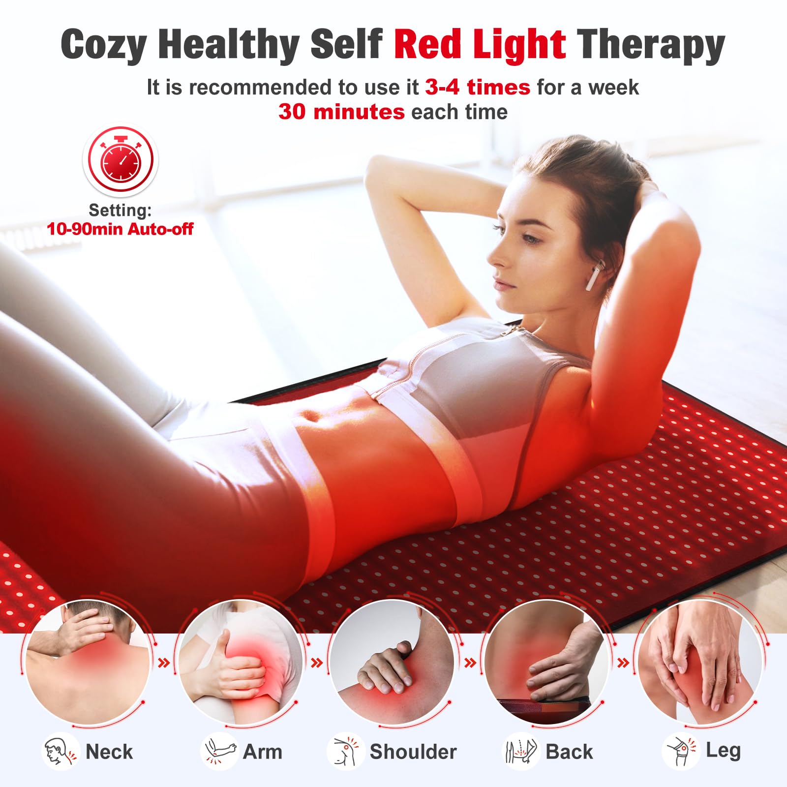 Red Light Therapy Mat for Body, 71"x 31" Red Light Therapy Blanket Red Near Infrared 660nm 850nm GMOWNW buy supplements canada
