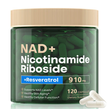 NAD Supplement 120 Capsules, Liposomal Nicotinamide Riboside, Resveratrol, Quercetin, NAD Nicotinamide Riboside Resveratrol 910mg for Women & Men, NAD Supplement for Anti Aging and Cell Regeneration RHBESTOK buy supplements canada