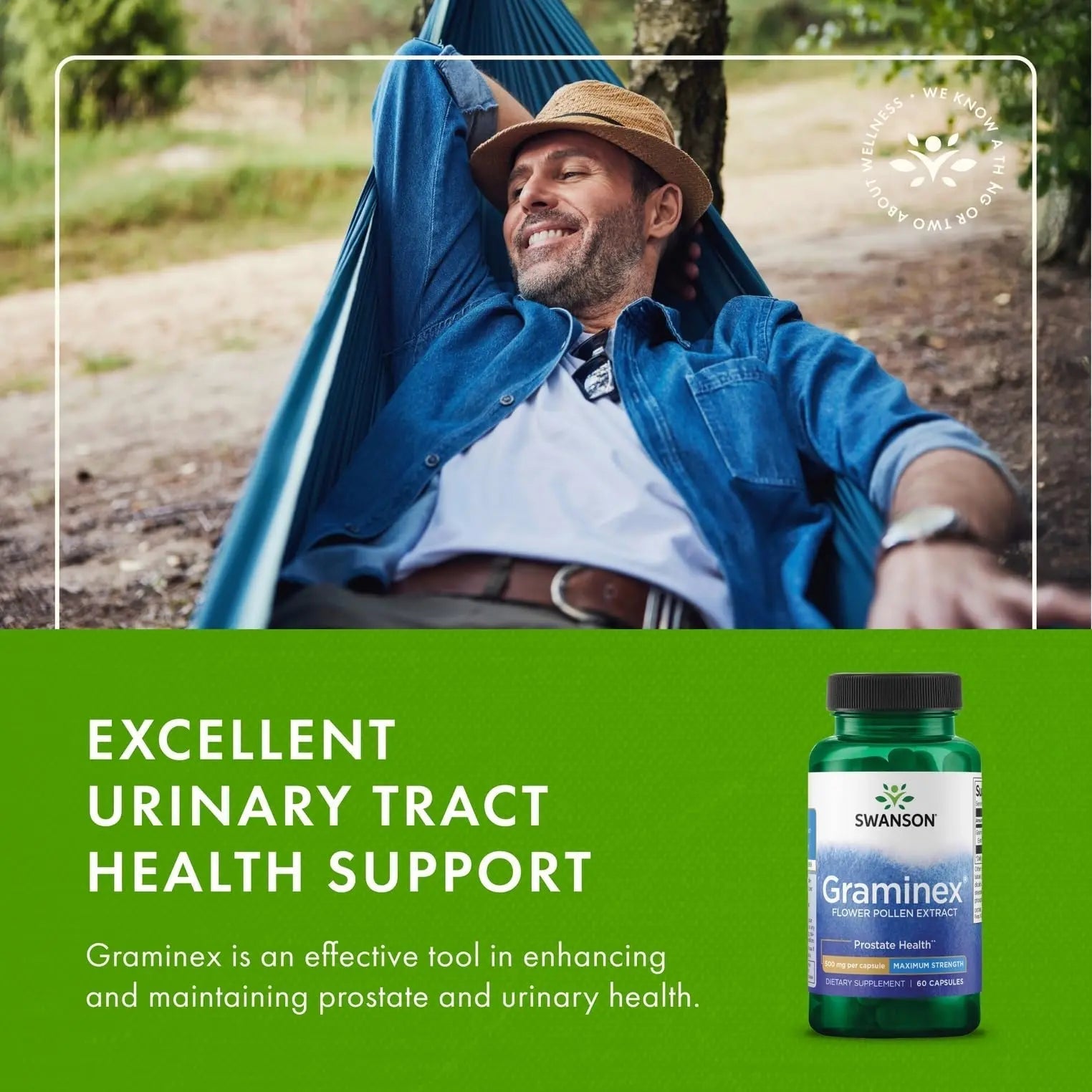 Swanson Maximum Strength Graminex Flower Pollen Extract - Supports Prostate Health, Urinary Tract Function, and Kidney Health - Mens Health Supplement - (60 Capsules, 500mg Each) (4 Pack) Swanson buy supplements canada