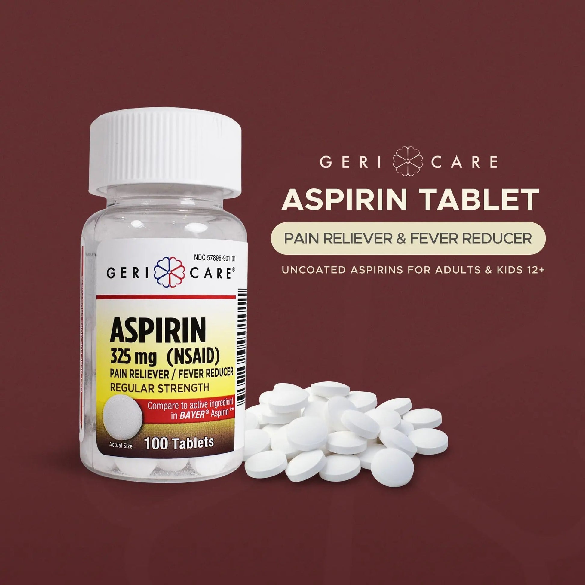 GeriCare Bottled Aspirin 325mg 100 Count Bottle (Pack of 1) GeriCare buy supplements canada