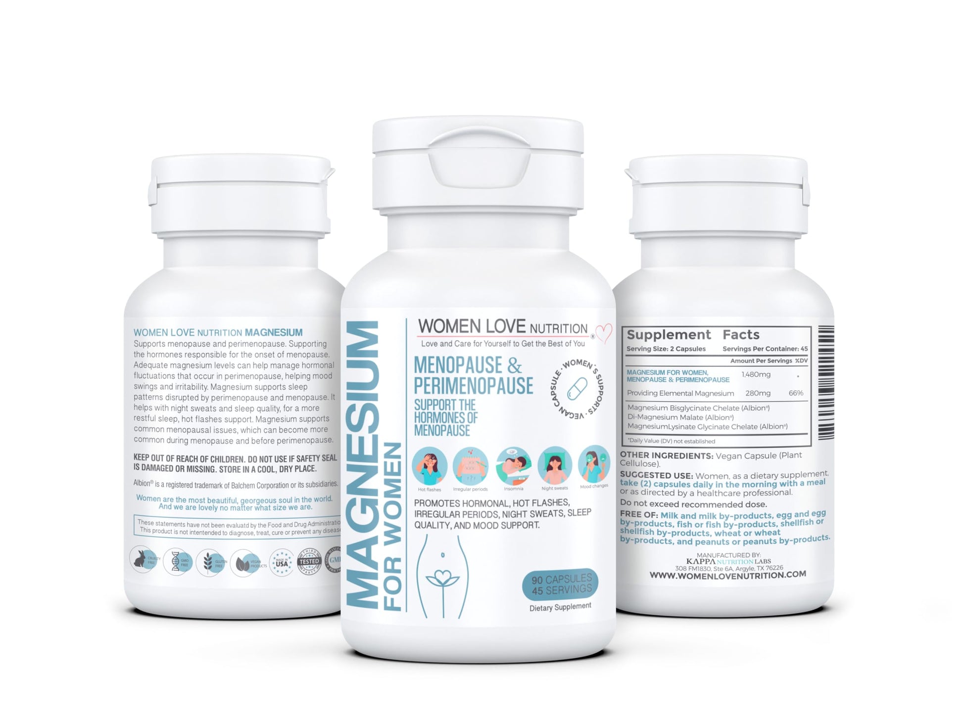 WOMEN LOVE NUTRITION, Magnesium for Women, Menopause & Peromenopause (90 Capsules) WOMEN LOVE NUTRITION buy supplements canada