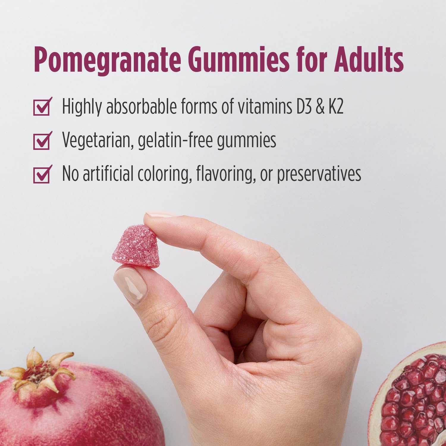 Nordic Naturals Vitamin D3 + K2 Gummies, Pomegranate - 60 Gummies - 1000 IU Vitamin D3 + 45 mcg K2 - Great Taste - Bone Health, Promotes Healthy Muscle Function - Non-GMO - 60 Servings Nordic Naturals buy supplements canada