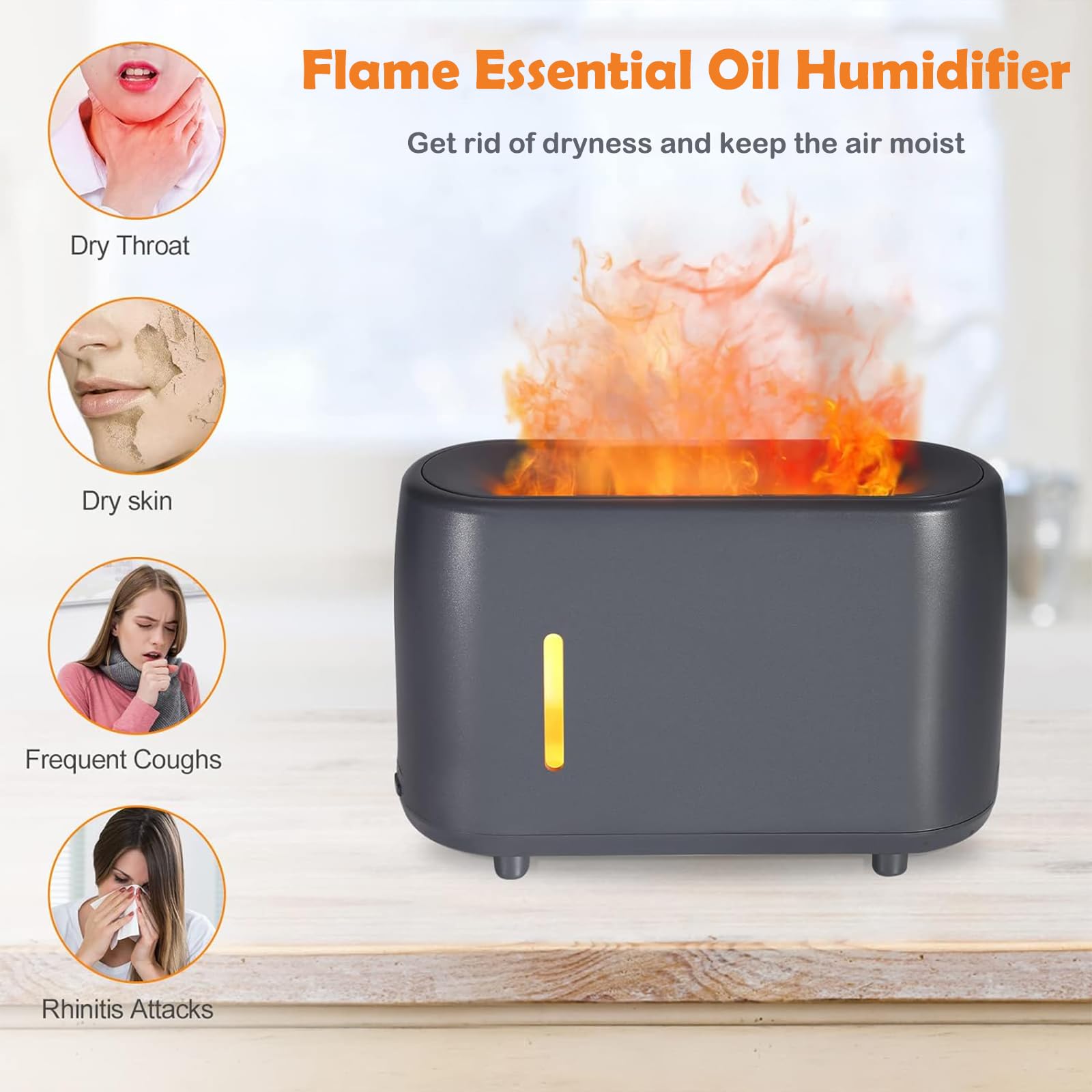 Flame Diffuser Humidifier 240ML for Essential Oils, Smart Timing with 7 Changeable Colors, Dual Mist AOSUMWITHU buy supplements canada