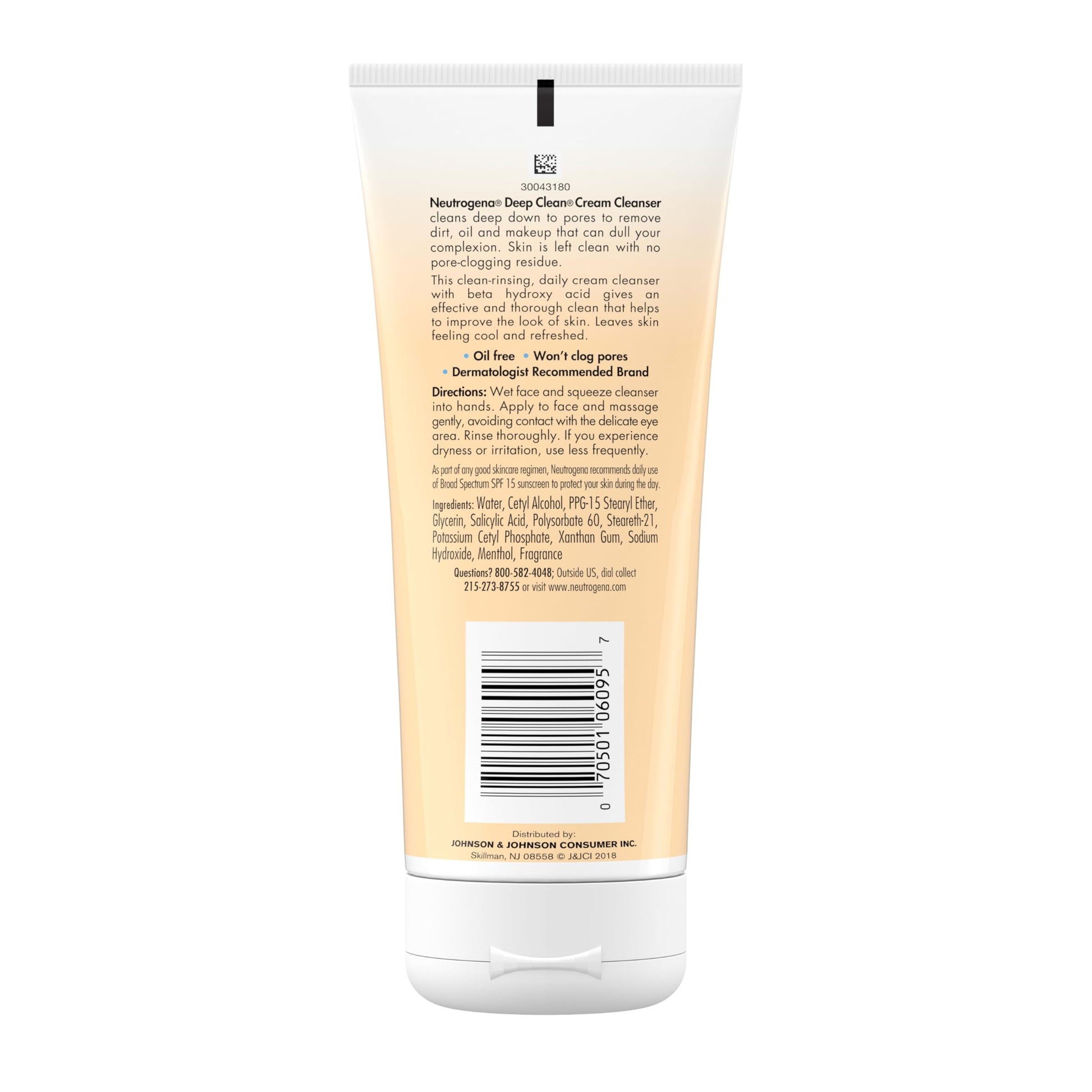Neutrogena Deep Clean Daily Facial Cream Cleanser with Beta Hydroxy Acid to Remove Dirt Neutrogena buy supplements canada