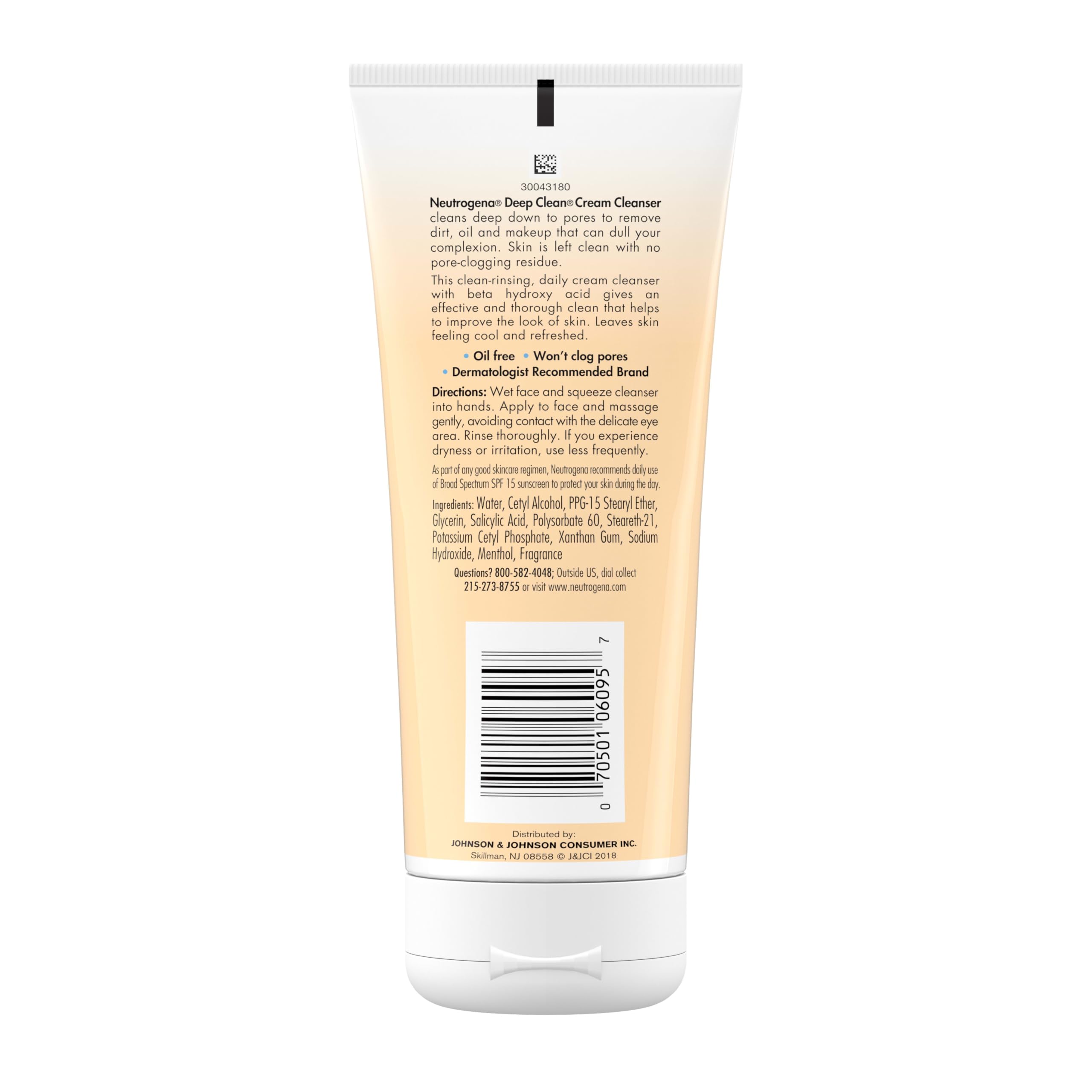 Neutrogena Deep Clean Daily Facial Cream Cleanser with Beta Hydroxy Acid to Remove Dirt Neutrogena buy supplements canada