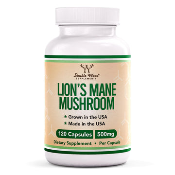 Lions Mane Supplement Mushroom Capsules (Two Month Supply - 120 Count) for Brain Double Wood Supplements buy supplements canada
