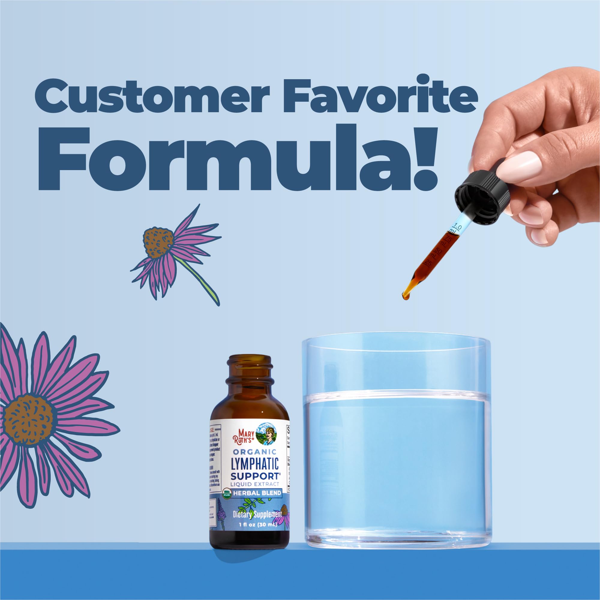 MARYRUTH'S Lymphatic Support Liquid Drops USDA Organic | Herbal Blend with Echinacea & Elderberry | Blue Vervain MARYRUTH'S buy supplements canada