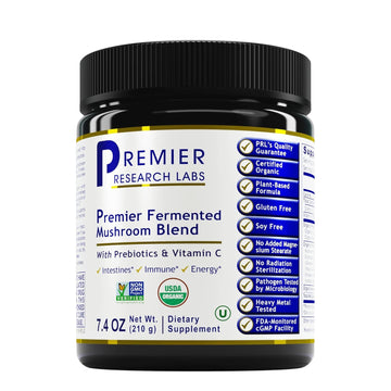 Premier Research Labs Premier Fermented Mushroom Blend - Reishi Mushroom Powder, Mushroom Extract for Drinks, Coffee, Mushroom Complex with Turkey Tail, Cordyceps for Immune & Gut Health - 7.4 oz Premier Research Labs buy supplements canada