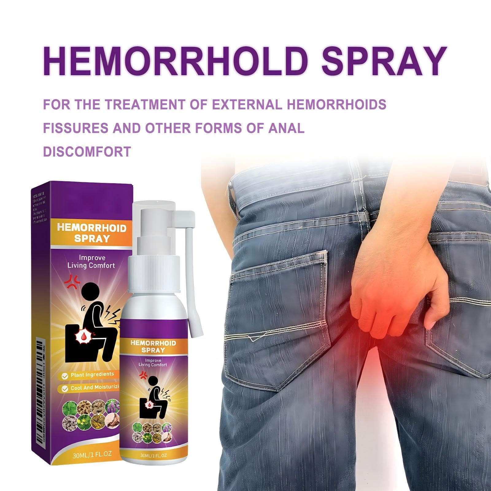 Herbal hemorrhoid Spray relieves Anal Swelling, Pain, itching, discomfort, Repair Meat Ball Broken hemorrhoid Nursing Spray,30ML/1 FL.OZ Aus Healthcare buy supplements canada