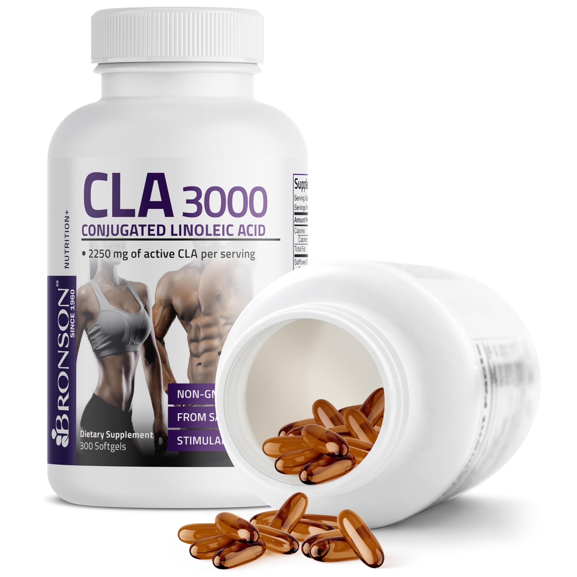 Bronson CLA 3000 Extra High Potency Supports Healthy Weight Management Lean Muscle Mass Non-Stimulating Bronson buy supplements canada