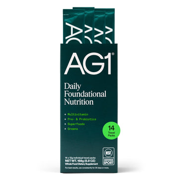 AG1 Athletic Greens Powder Supplement, Improve Gut Health, Multivitamin, Probiotic, Gluten Free, Vegan and Keto Friendly, 75 Vitamins (Travel Packs, 14 Count) - Classic Formula AG1 buy supplements canada