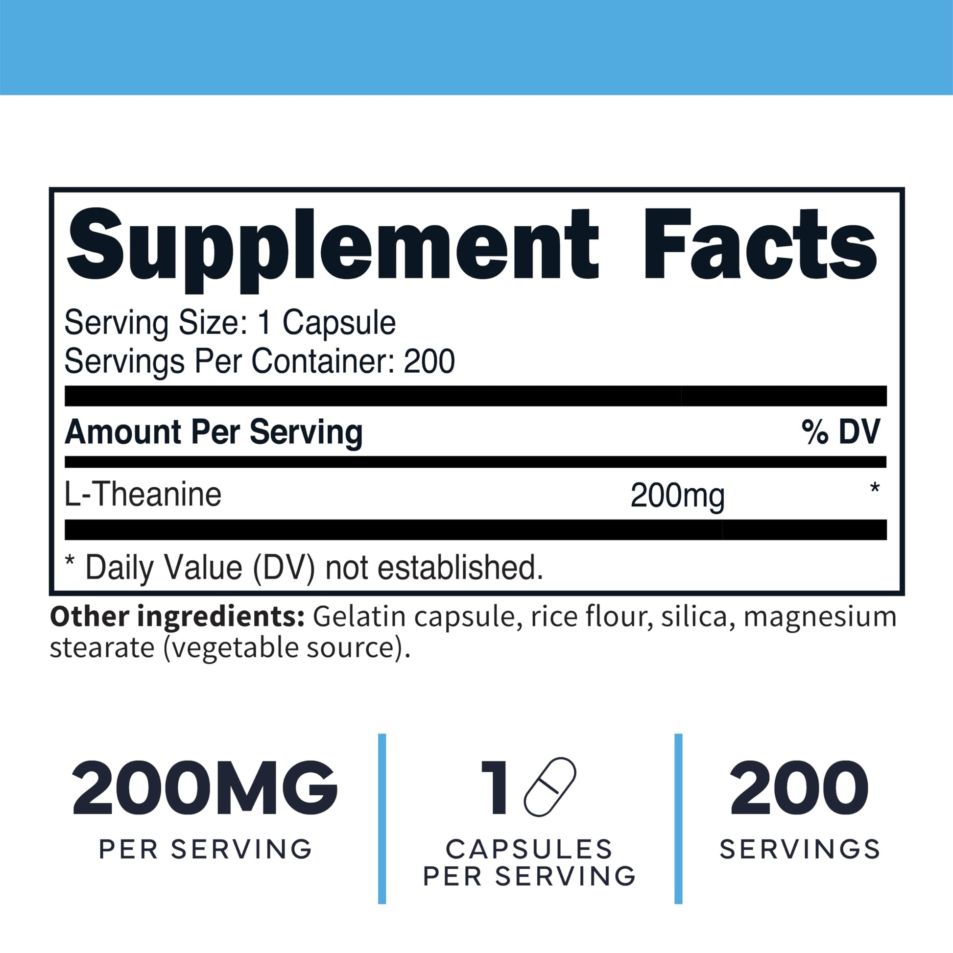 Type Zero L-Theanine (200mg) 200 Capsules - Clean L-Theanine Supplement, Keto, GMO-Free Type Zero buy supplements canada