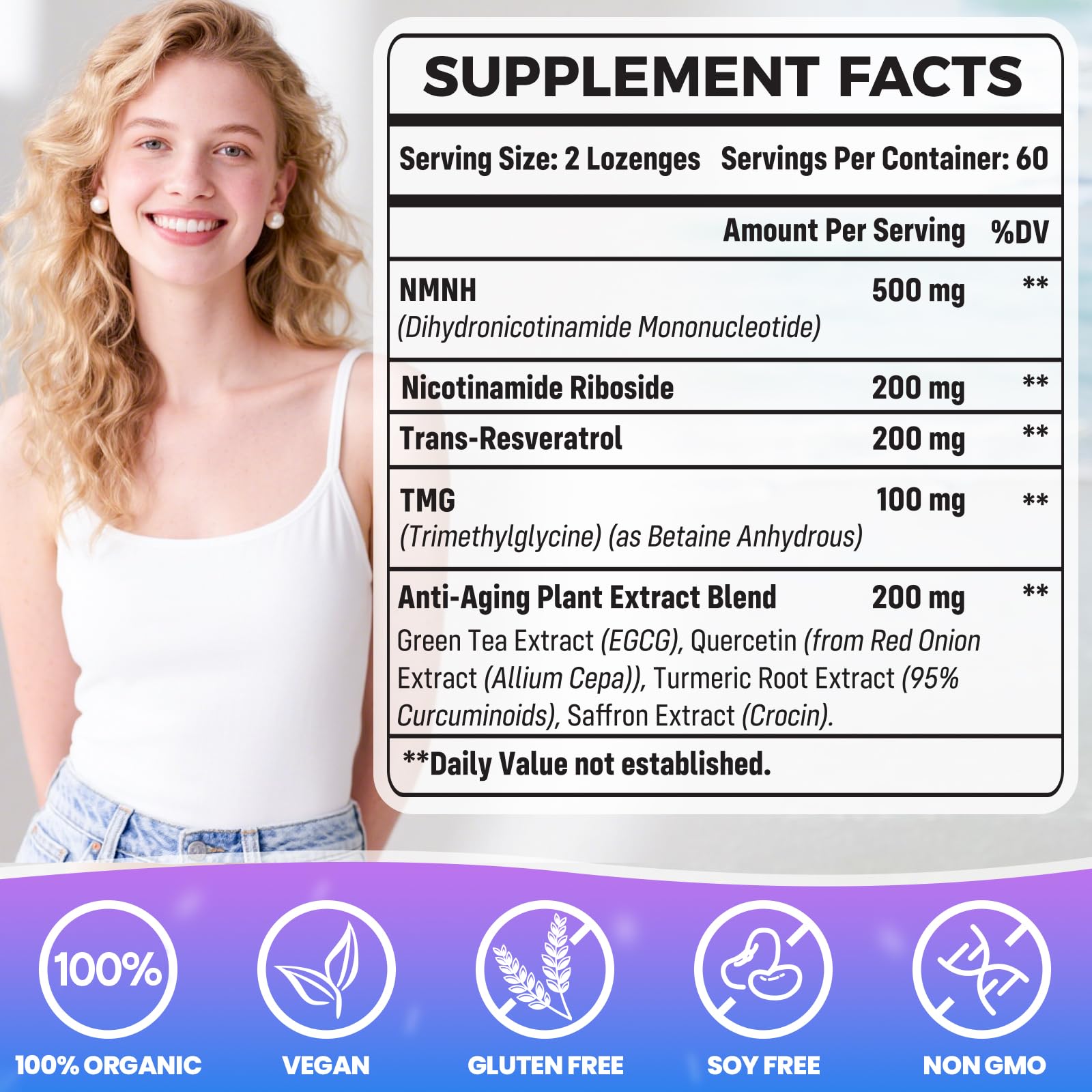 Wriayrui Sublingual NMNH (Dihydronicotinamide Mononucleotide), NMN Supplement Alternative, NAD+ Levels as We Age, Anti-Aging, Energy, NAD Resveratrol Supplement with w/NR, Resveratrol & TMG 120 Count Wriayrui buy supplements canada