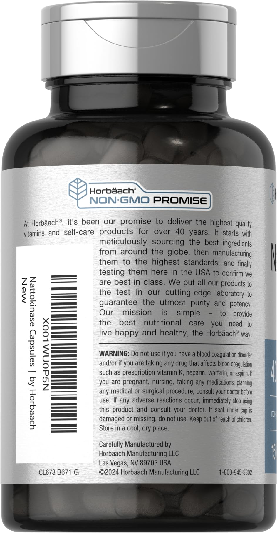 Horbäach Nattokinase Supplement 4000 FU | 150 Capsules | Non-GMO, Gluten Free Horbäach buy supplements canada